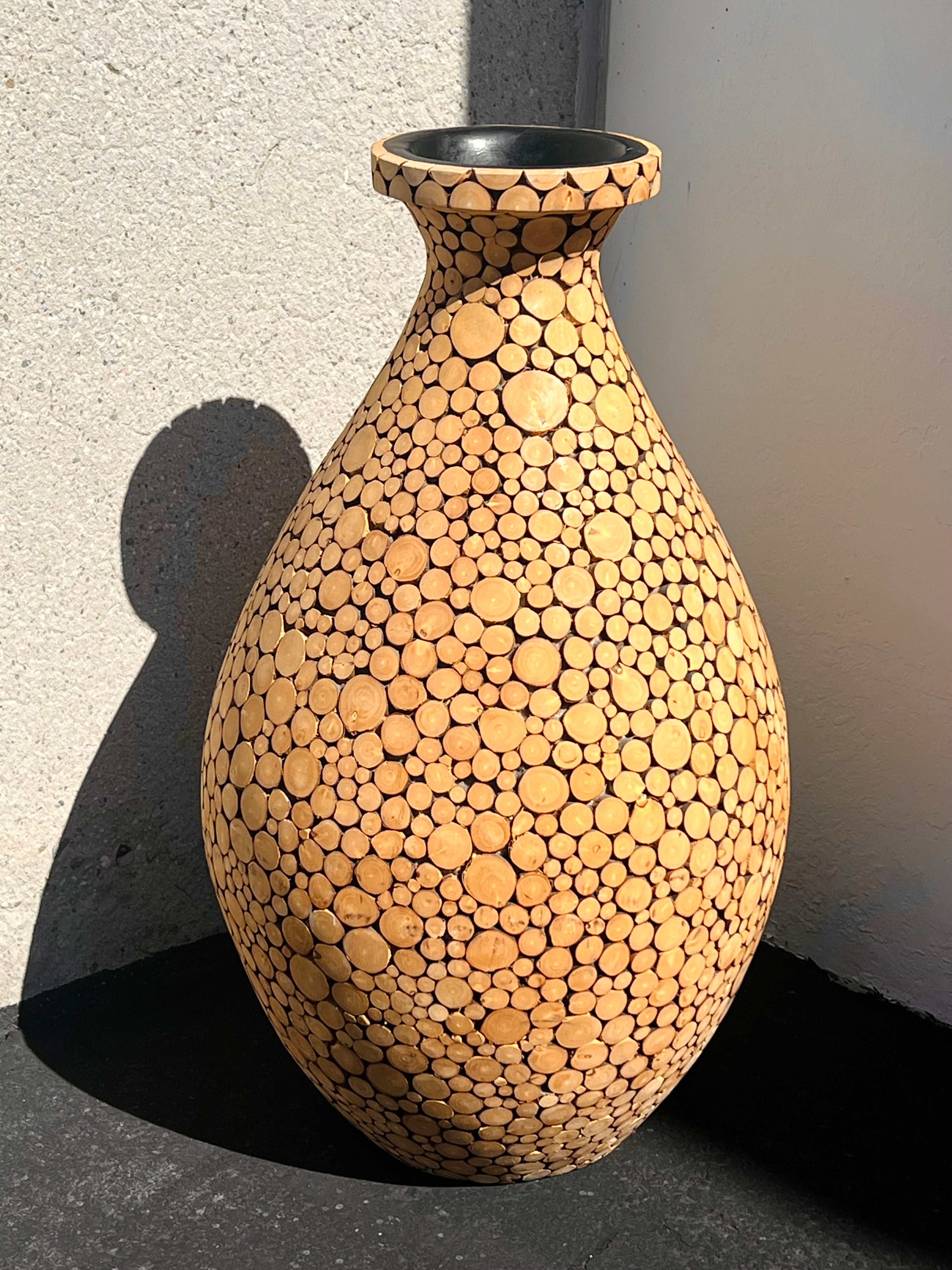 Large Floor Wood Slice Vase (SOLD)