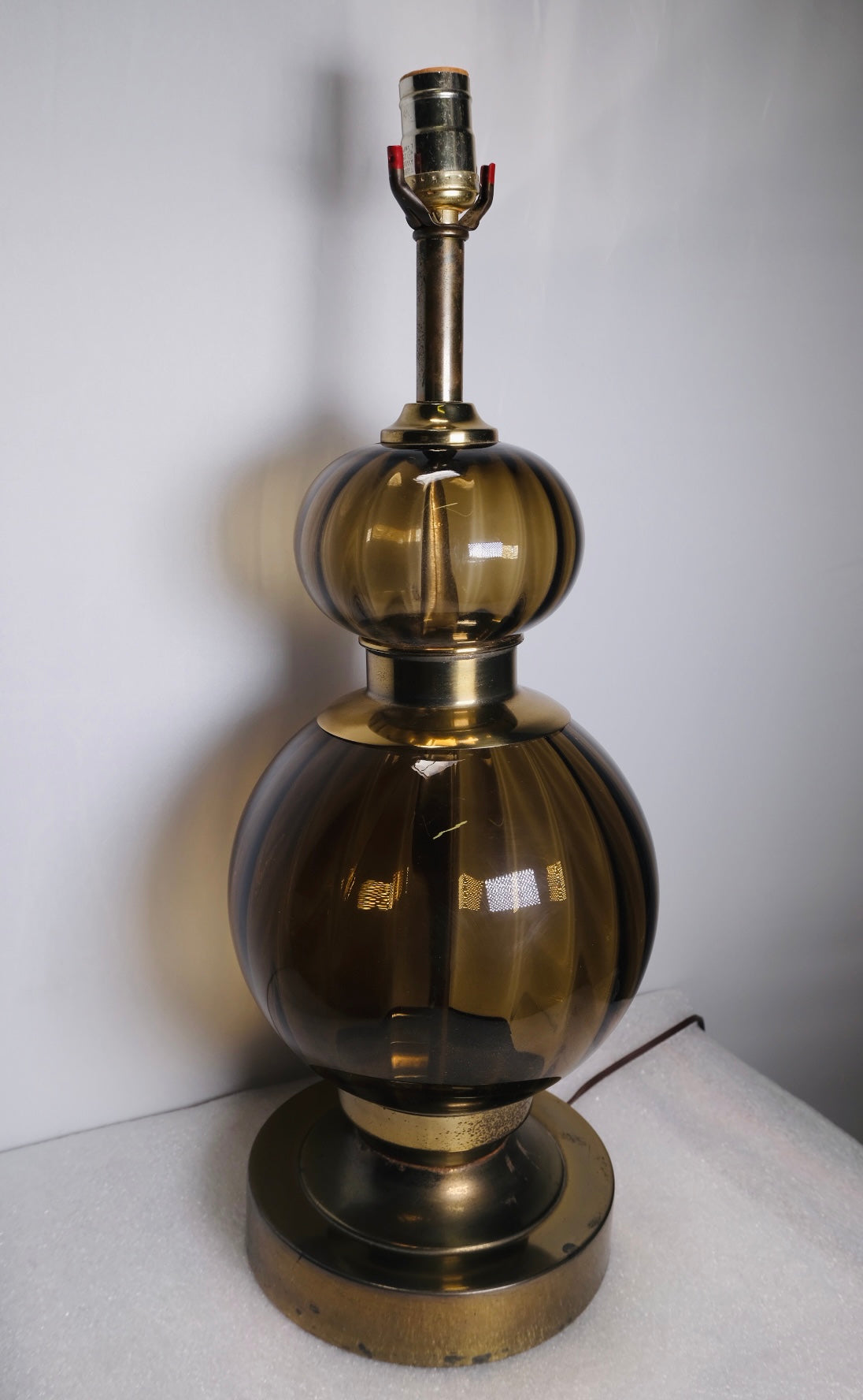 1960s Smoked Glass Table Lamp (Vintage)