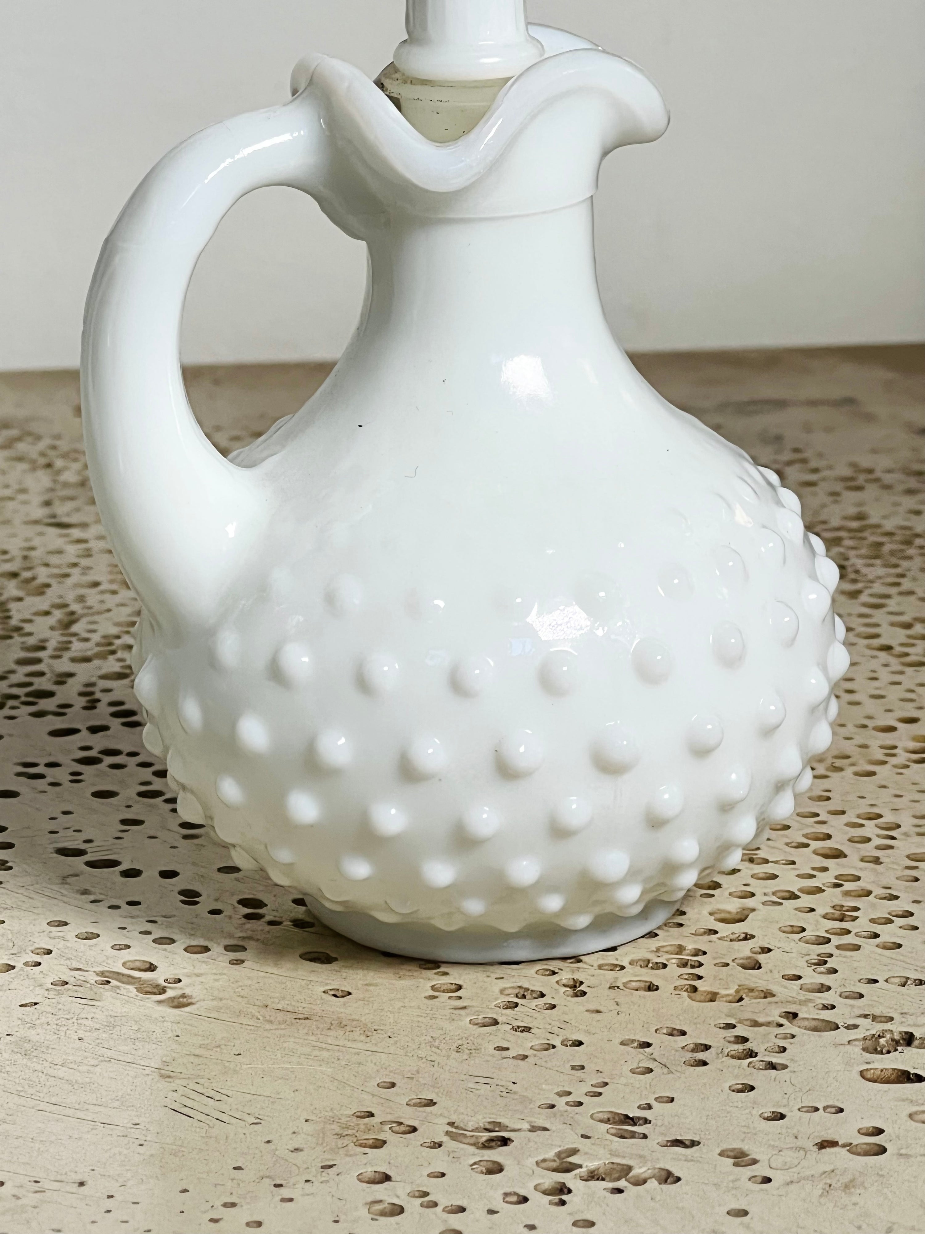 Avon White Milk Glass Hobnail Decanter (Pair) (Vintage)