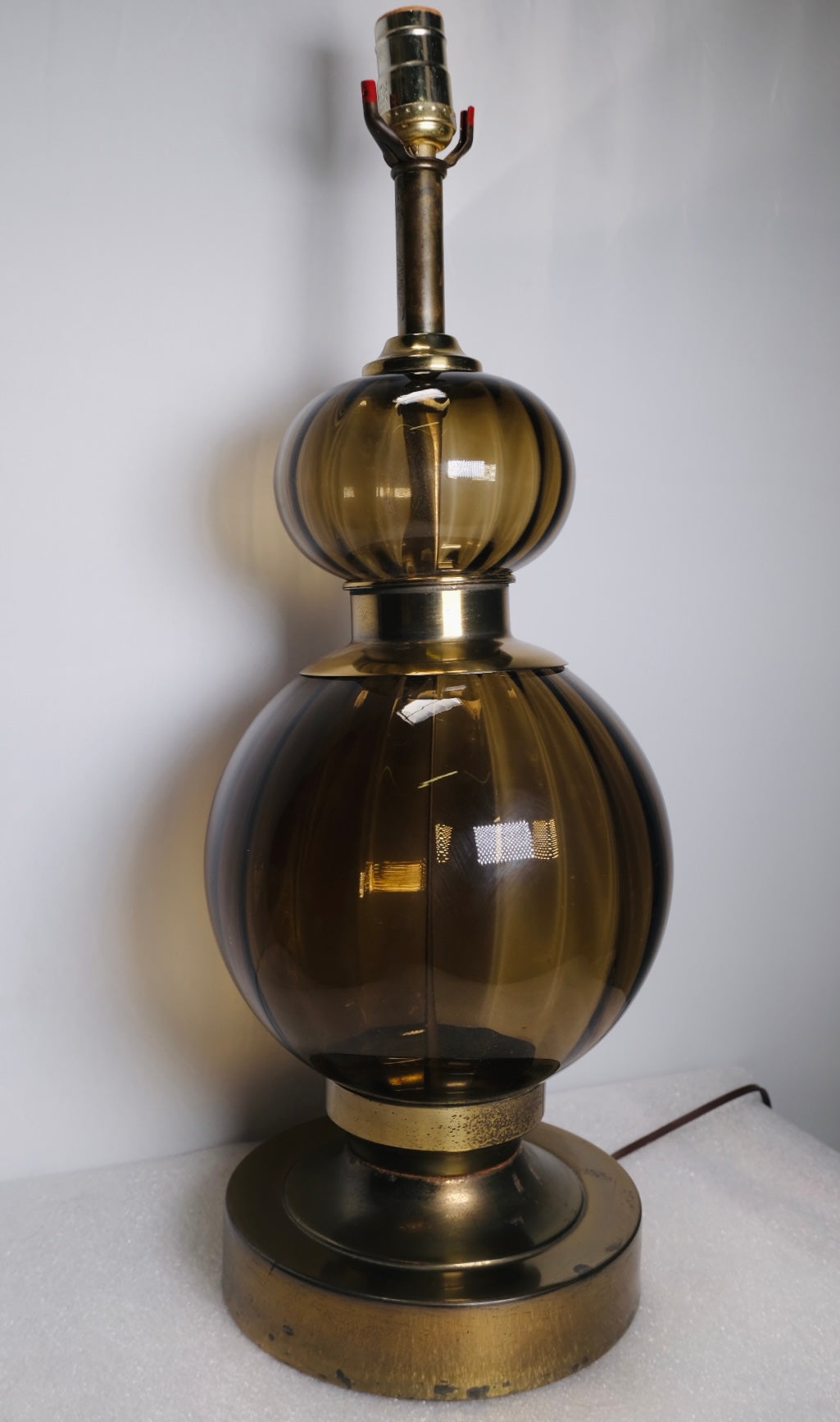 1960s Smoked Glass Table Lamp (Vintage)