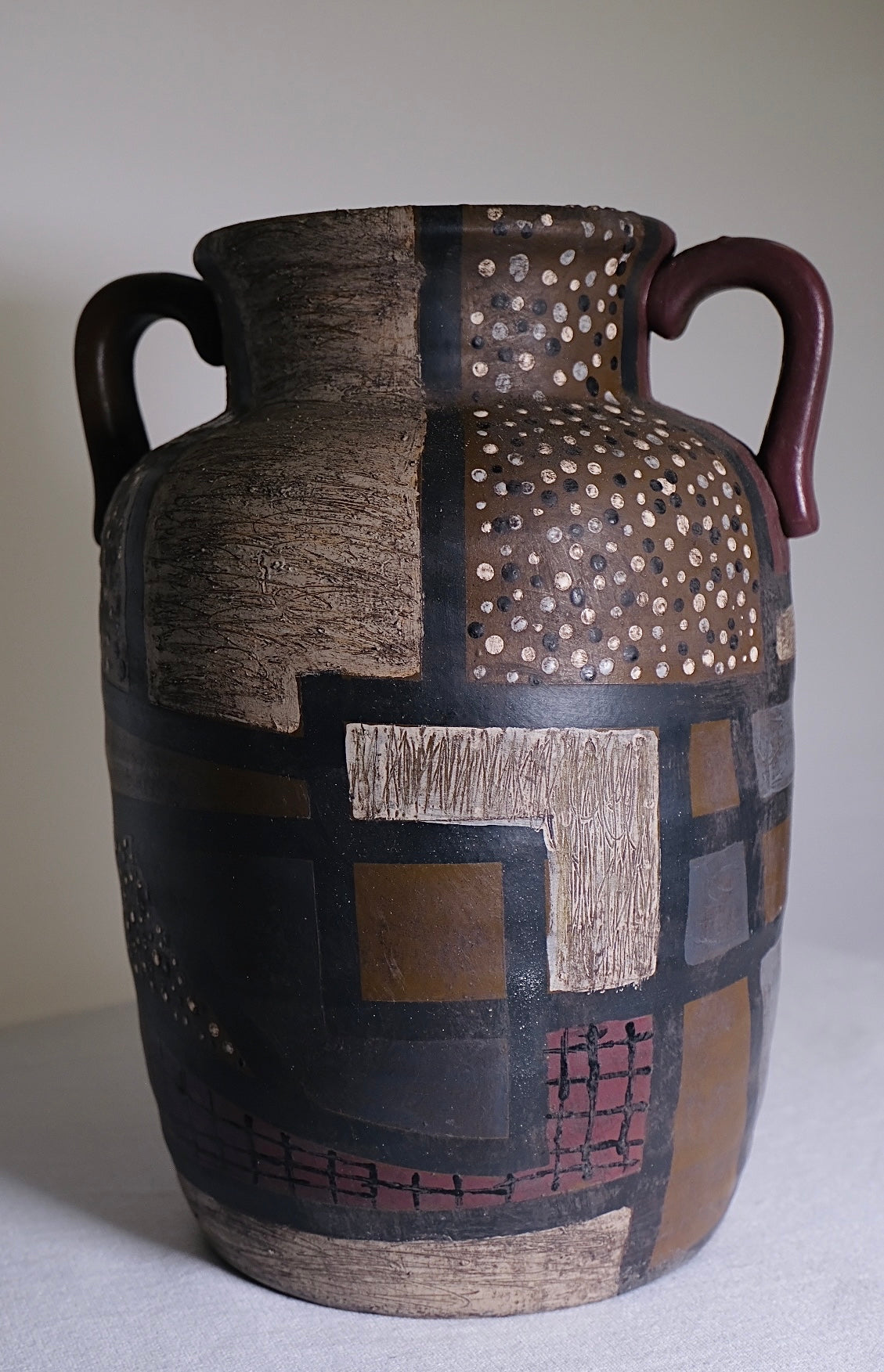 Grecian Inspired Large Patterned Vase