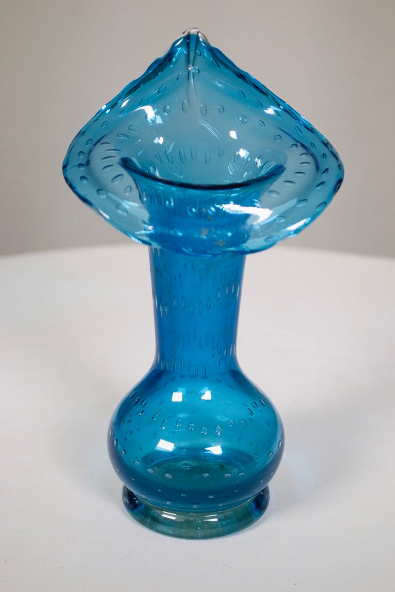“Kreiss” Blue Glass Vase (Vintage)