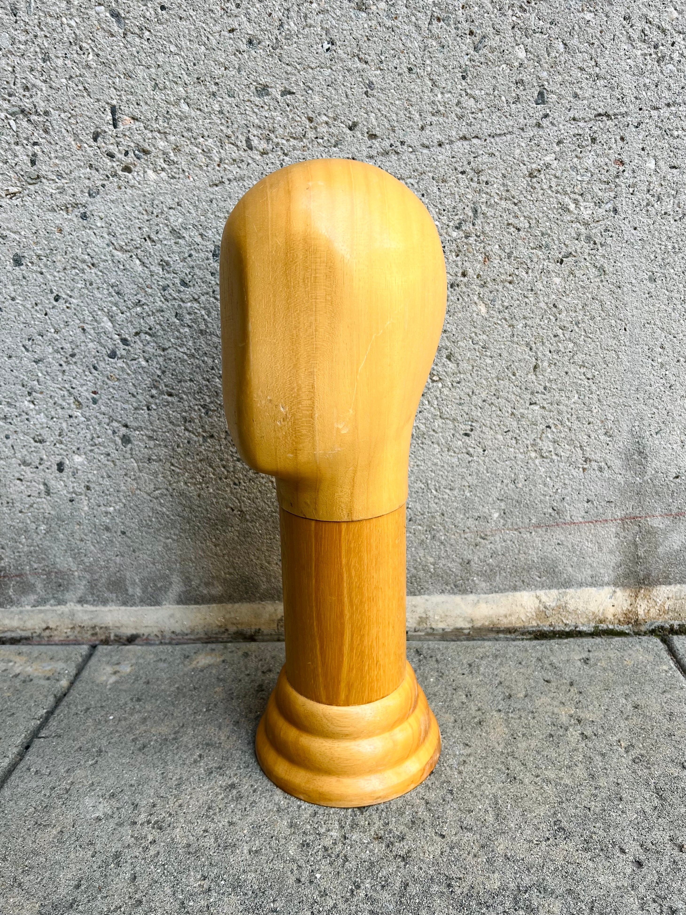 Extra Tall Wood Mannequin Head (Vintage)