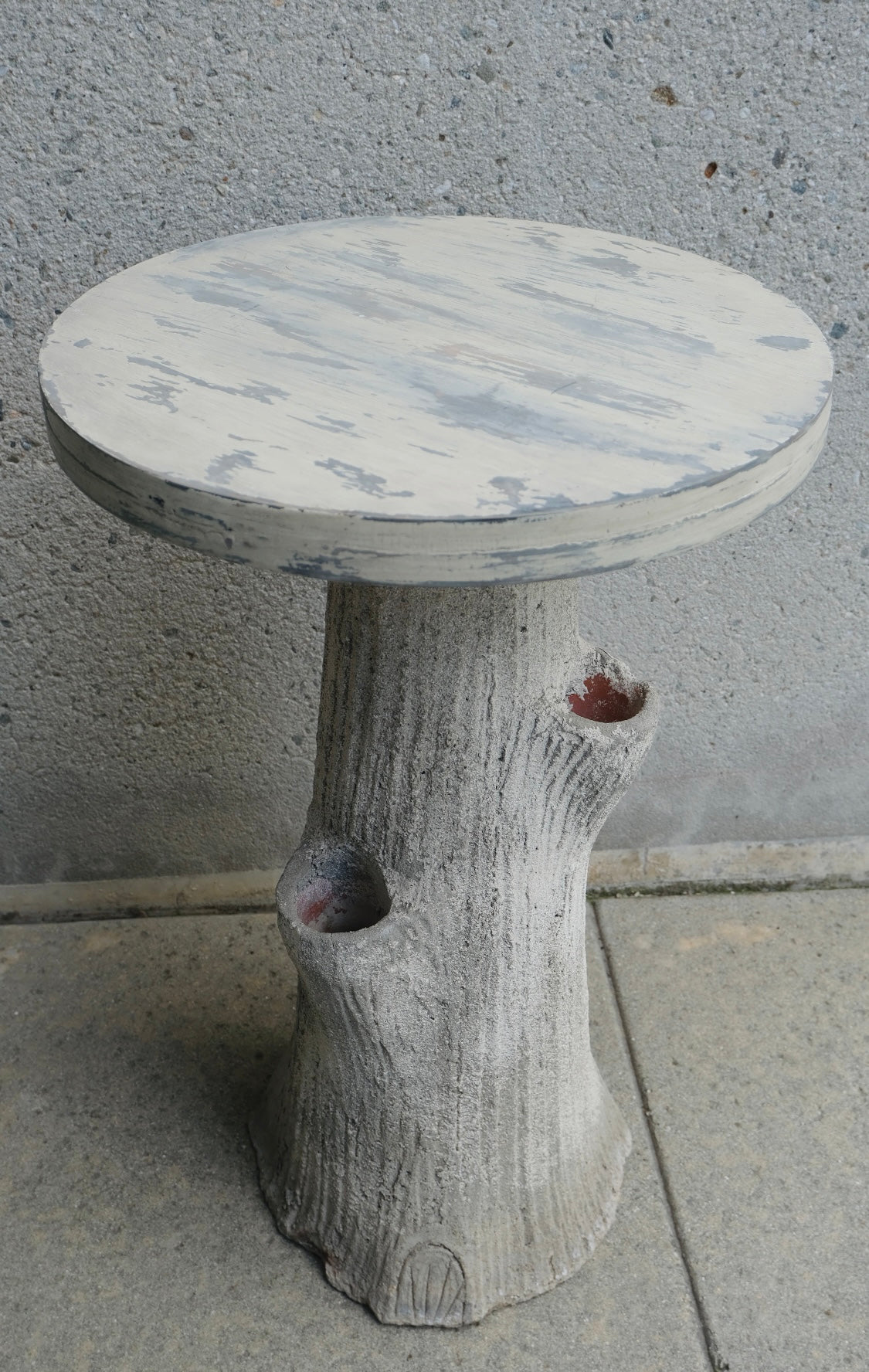Faux Bois Tree Stump Side Table (Vintage)