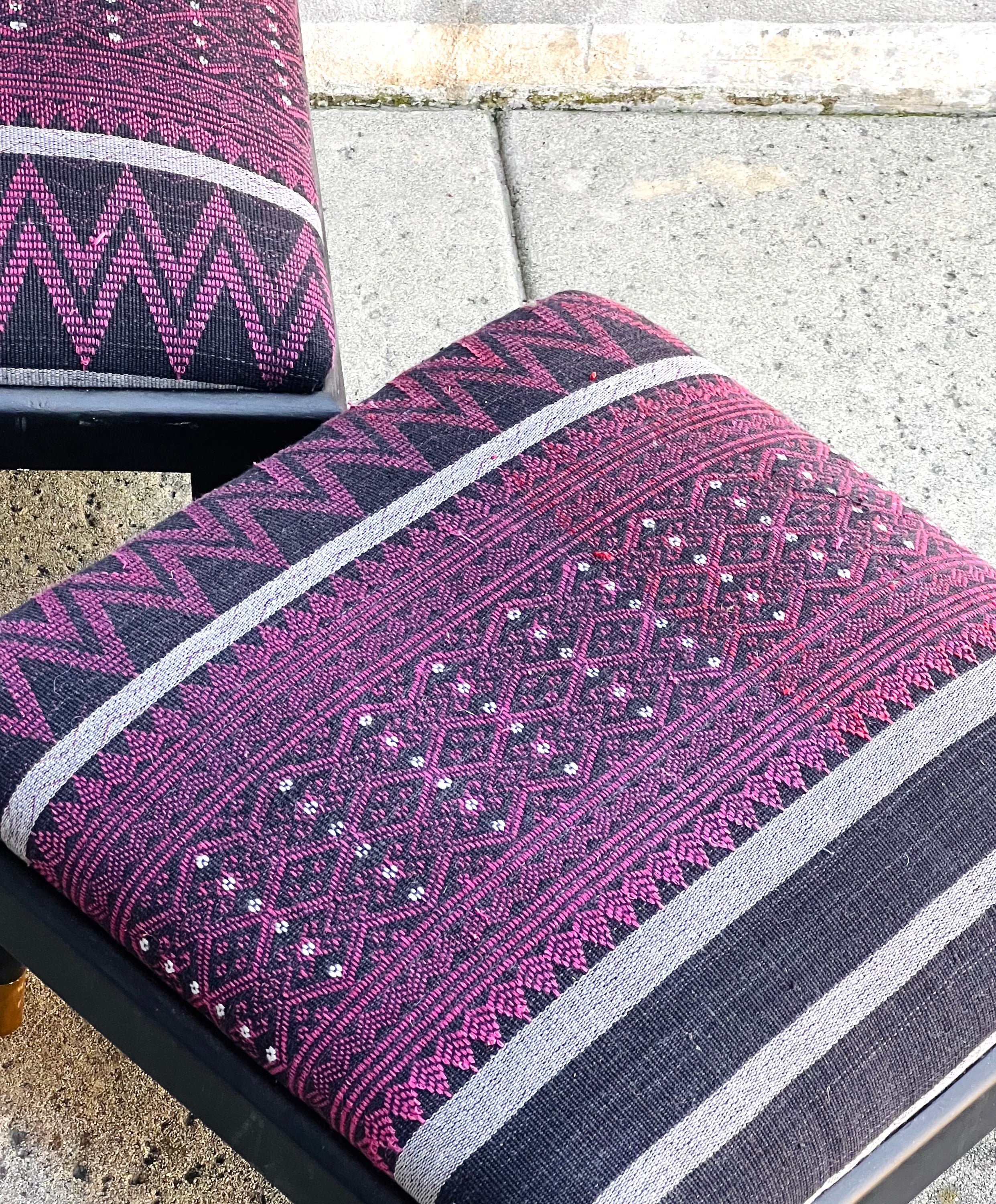 Purple Thai Footstool/Ottomans (Pair) (Vintage)