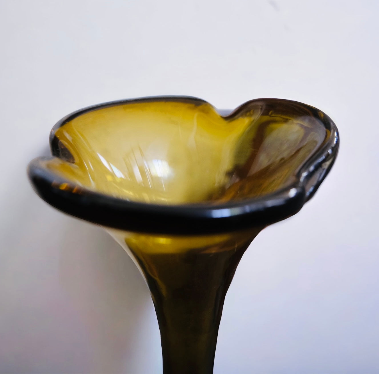 “Aseda Glasbruk” Olive MCM Flute Glass (Vintage)