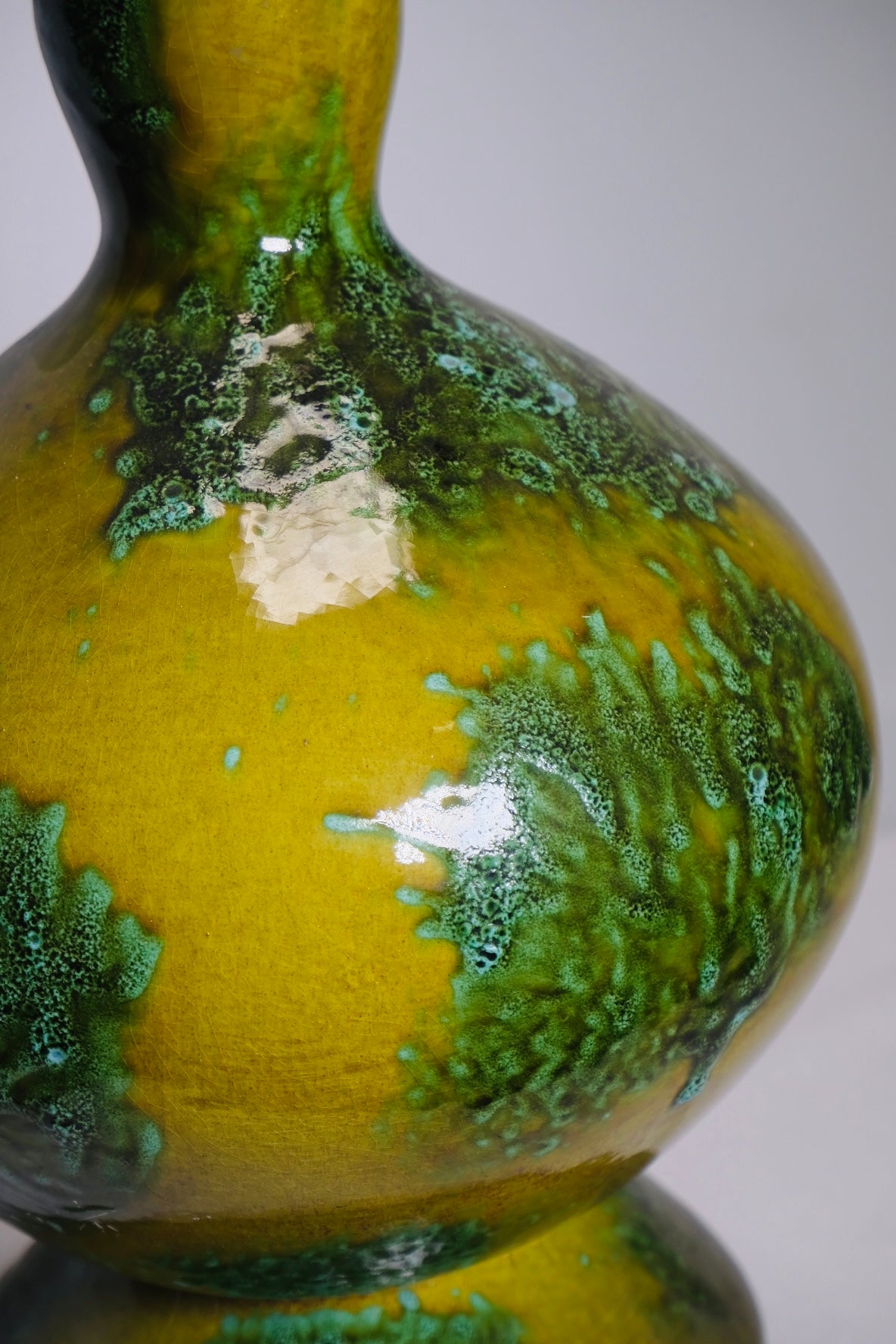Green 1960s Gourd-like Glaze Lamp (Vintage) (SOLD)
