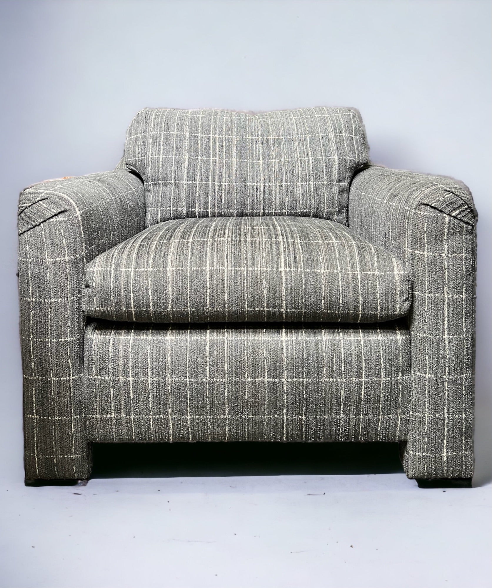 Grey Cube Ralph Lauren Reupholstered Chairs (Pair)