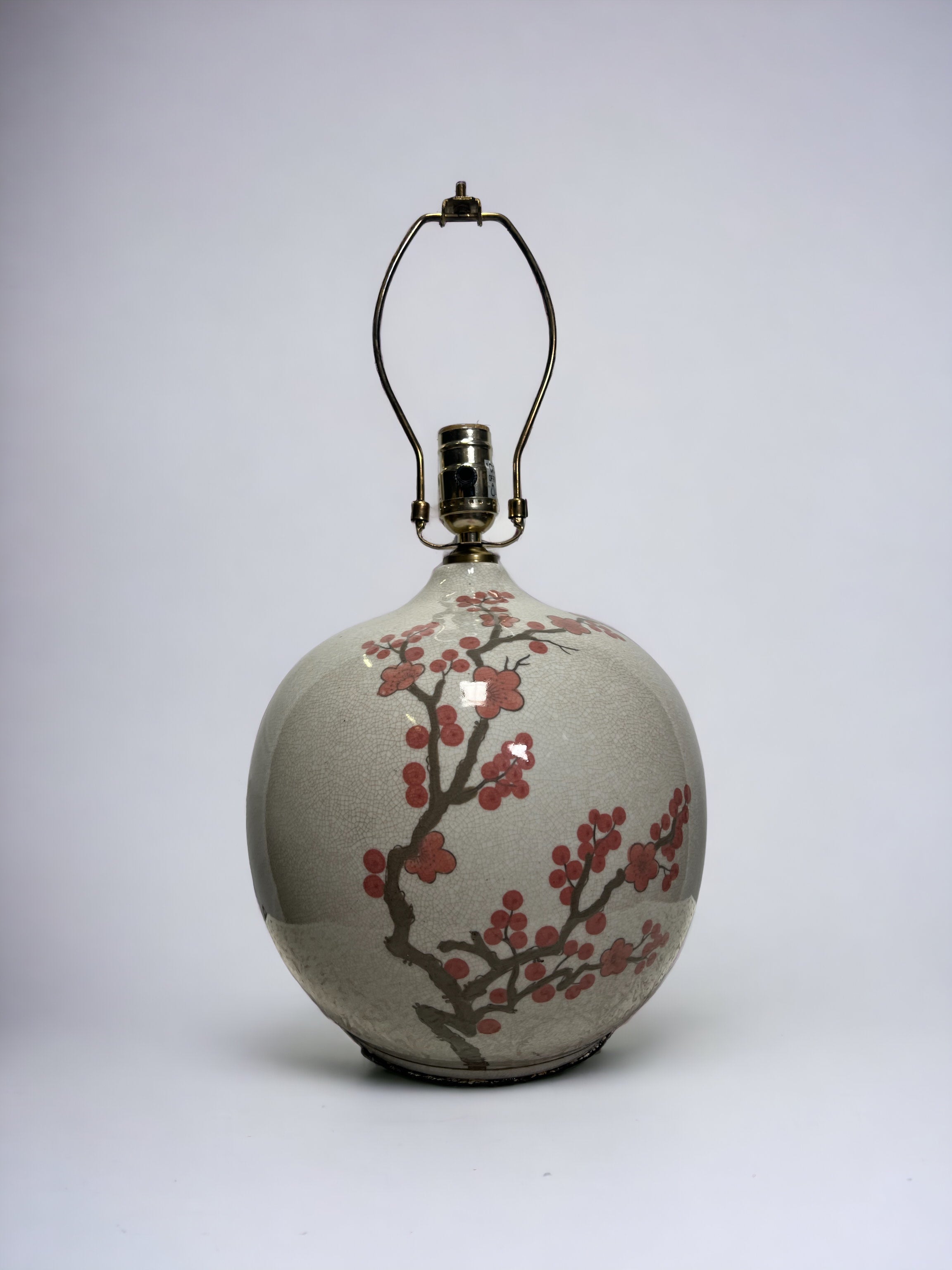 White and Red Cherry Blossom Lamp (Vintage)