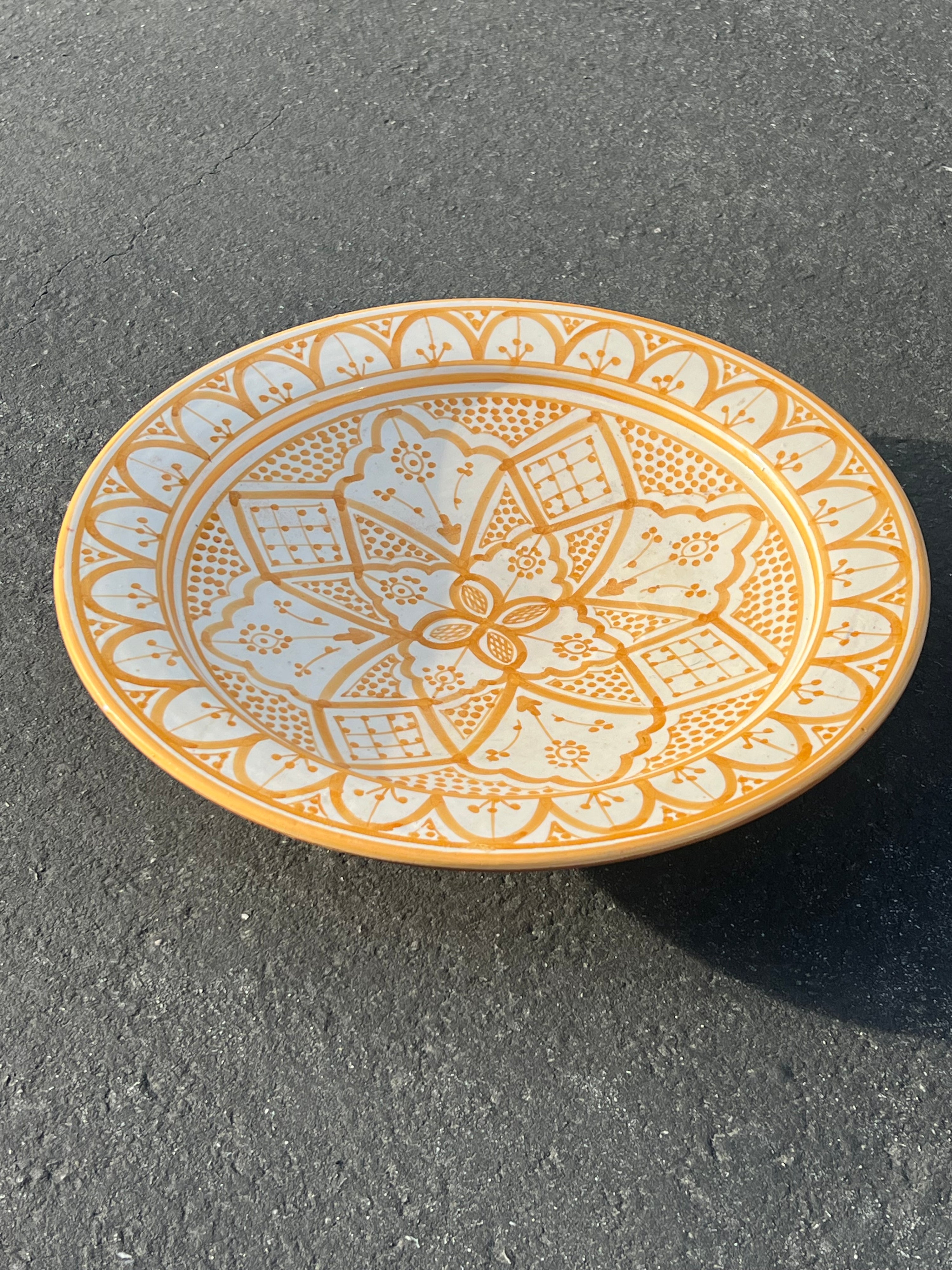 Large Yellow Moroccan Plate (Vintage)