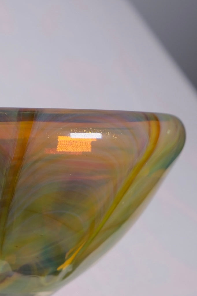 Iridescent Hand Blown Studio Glass Bowl