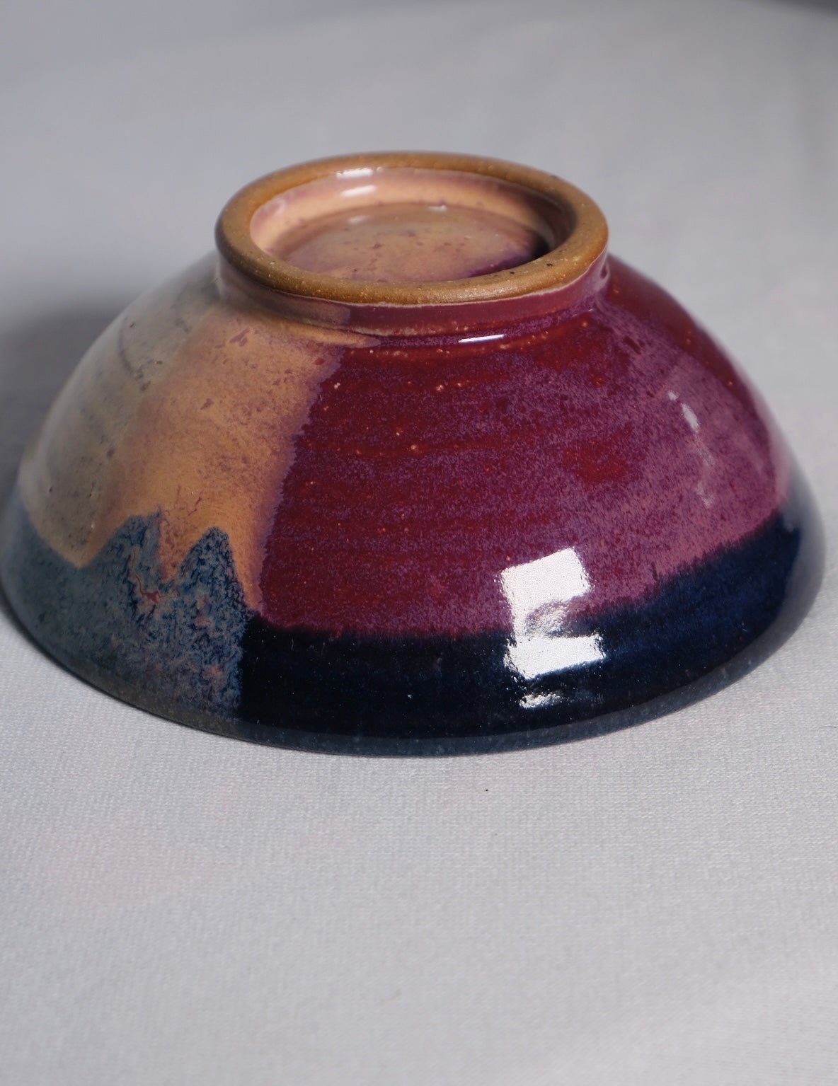 Small Jun-type Purple Flushed Stoneware Bowl (Vintage)
