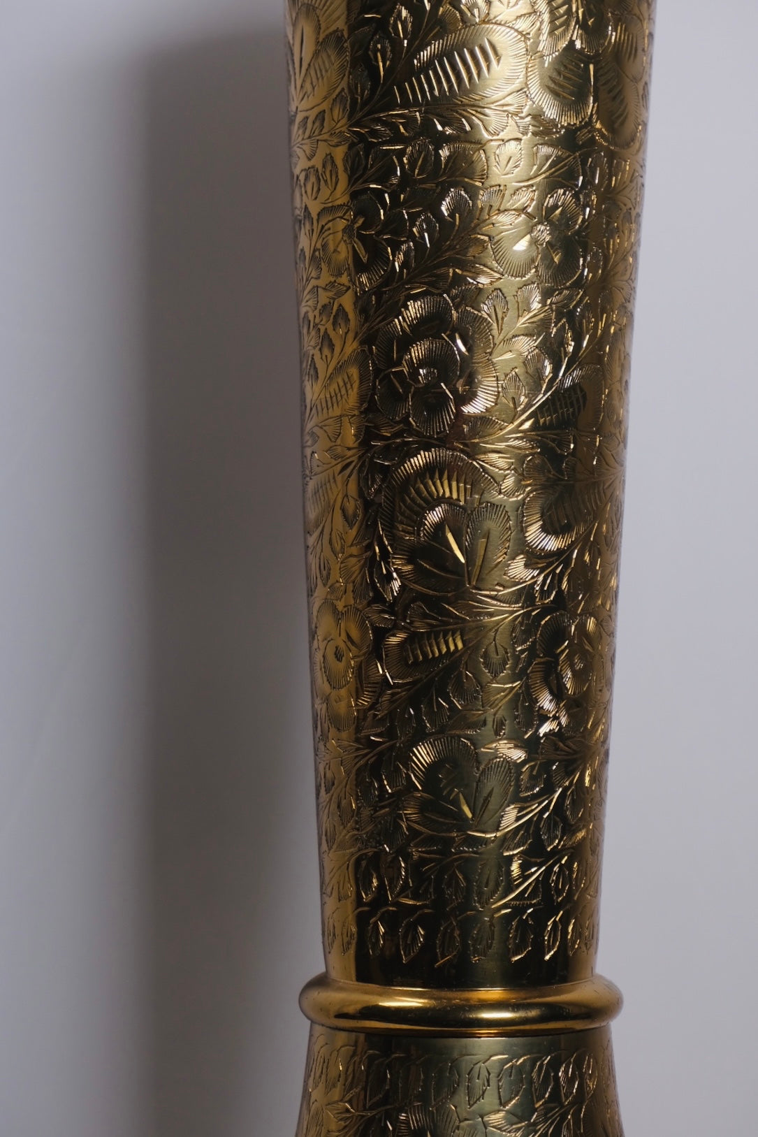 Tall Moorish Polished Brass Decorative Lamp (Vintage)