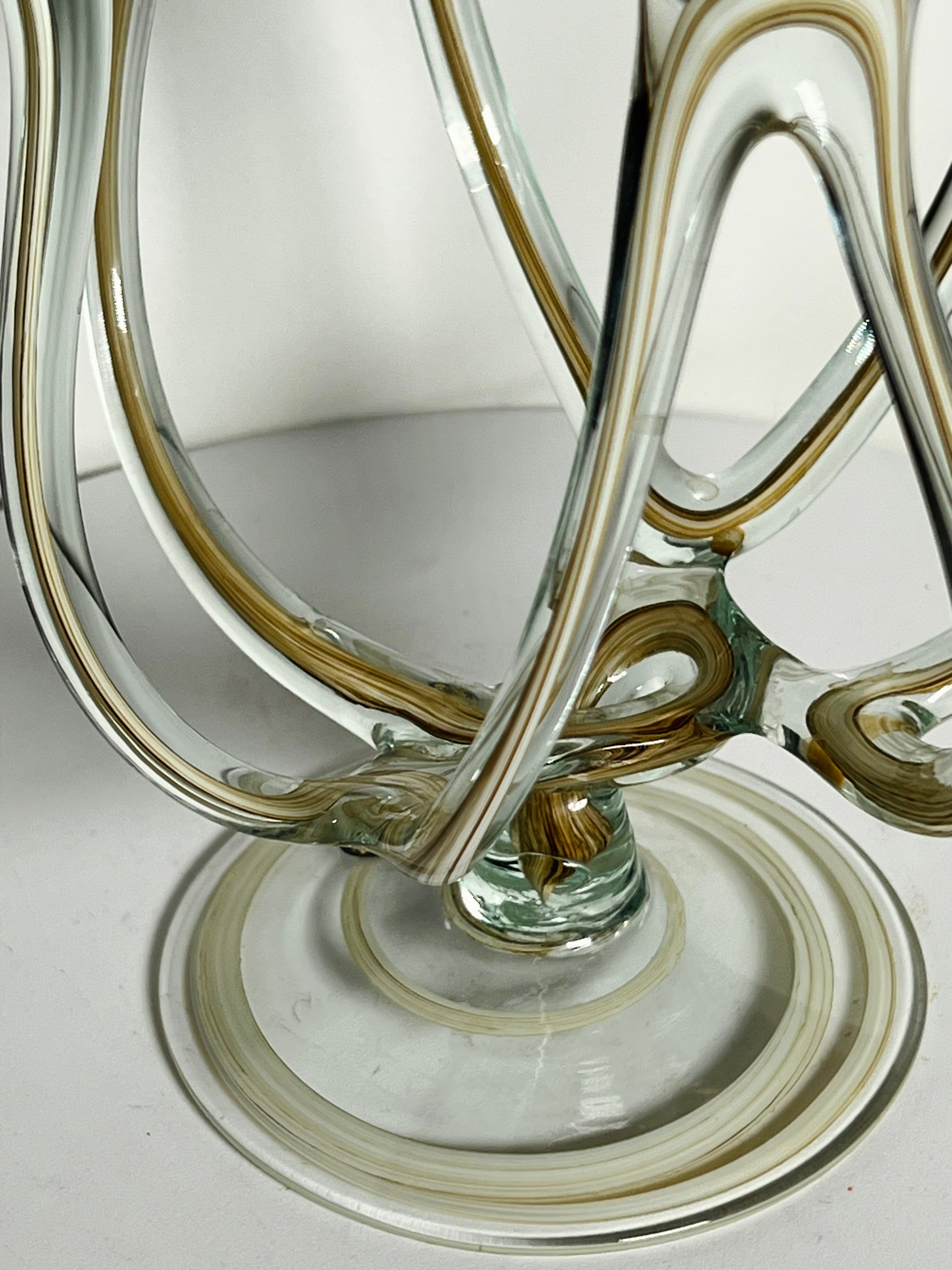 Murano Style Art Glass Octopus Oil Lamp by “Jozefina Krosno” (Vintage)