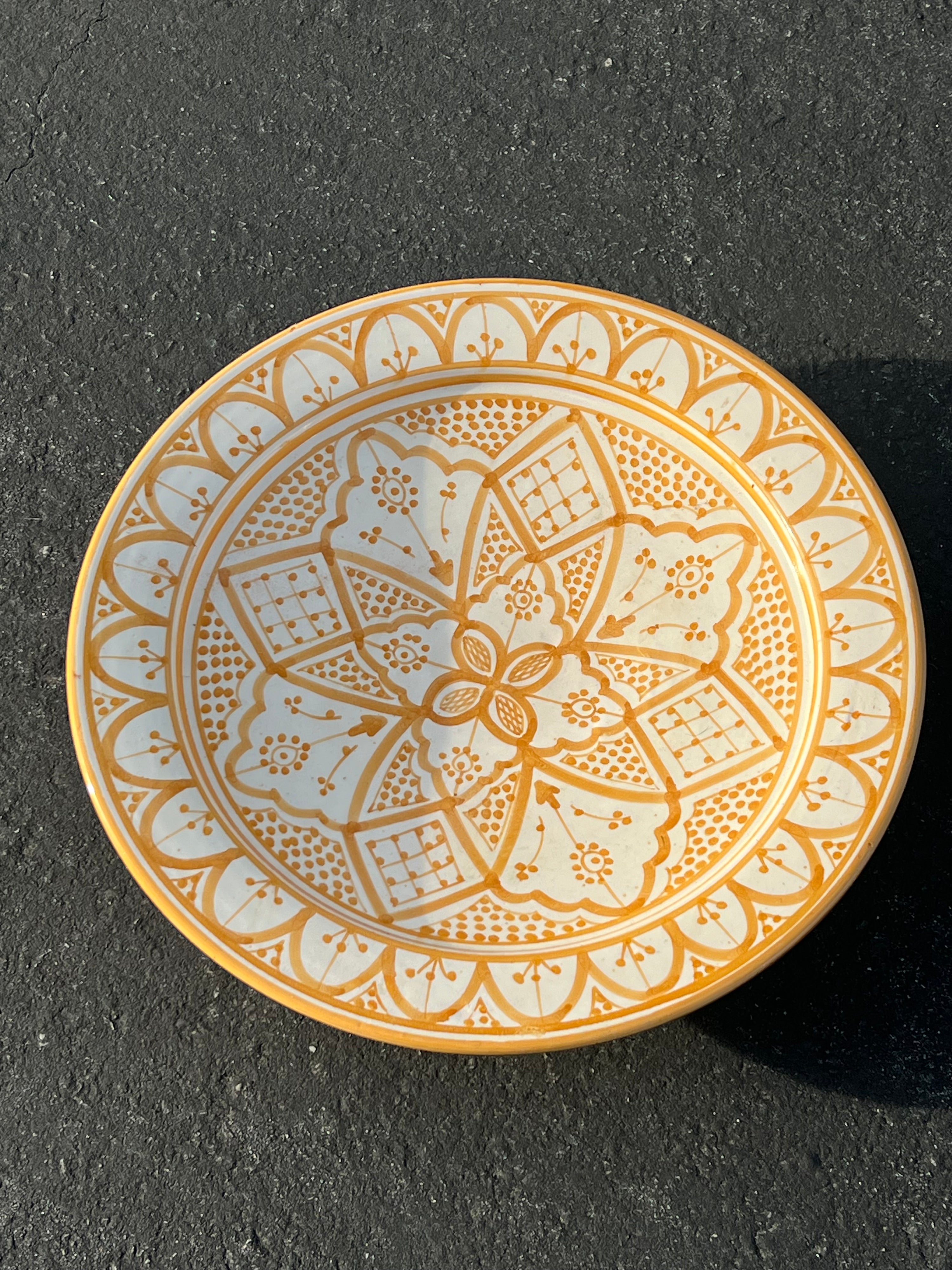 Large Yellow Moroccan Plate (Vintage)