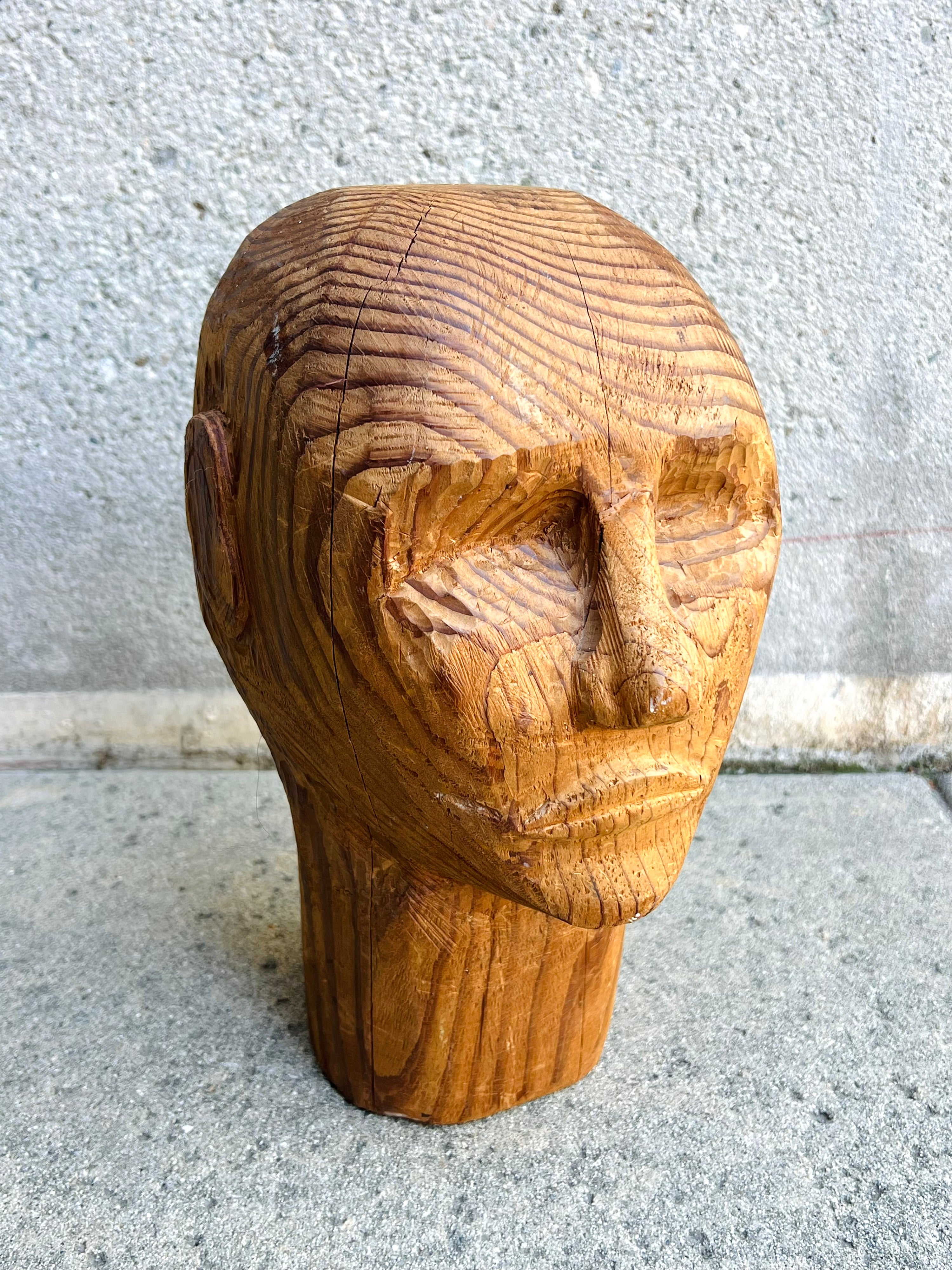 Wooden MCM Head (Vintage)