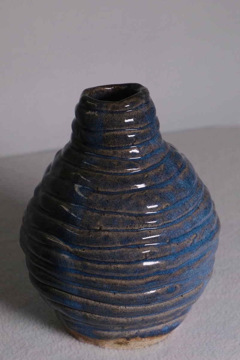Blue Coil Bud Vase (Vintage)