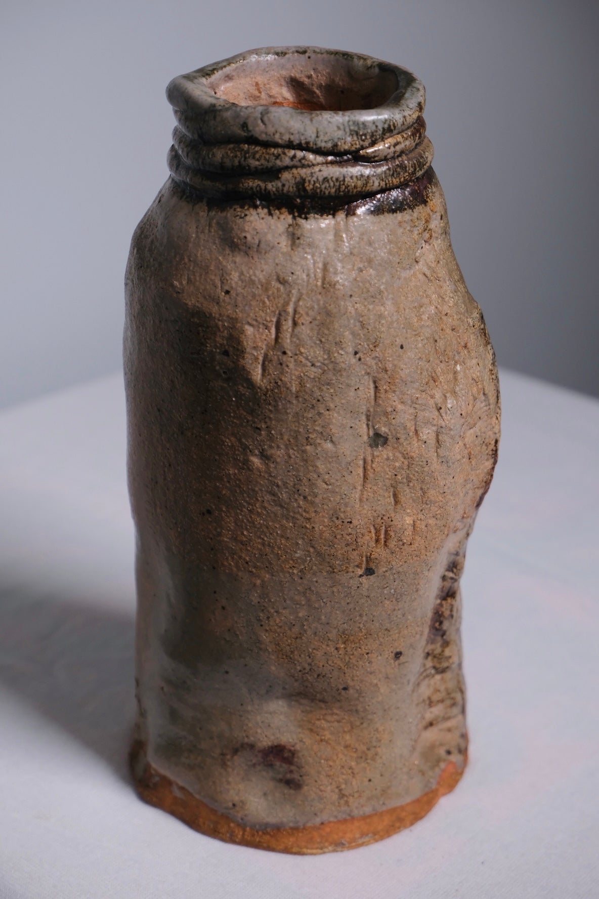 Brutalist Brown Coil MCM Vase (Vintage)