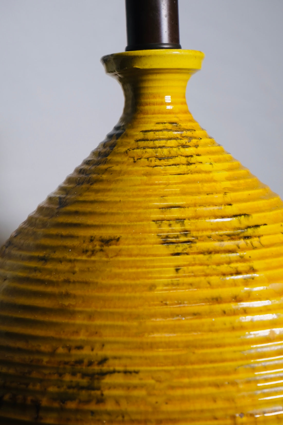 Yellow Glazed MCM Lamp (Vintage)