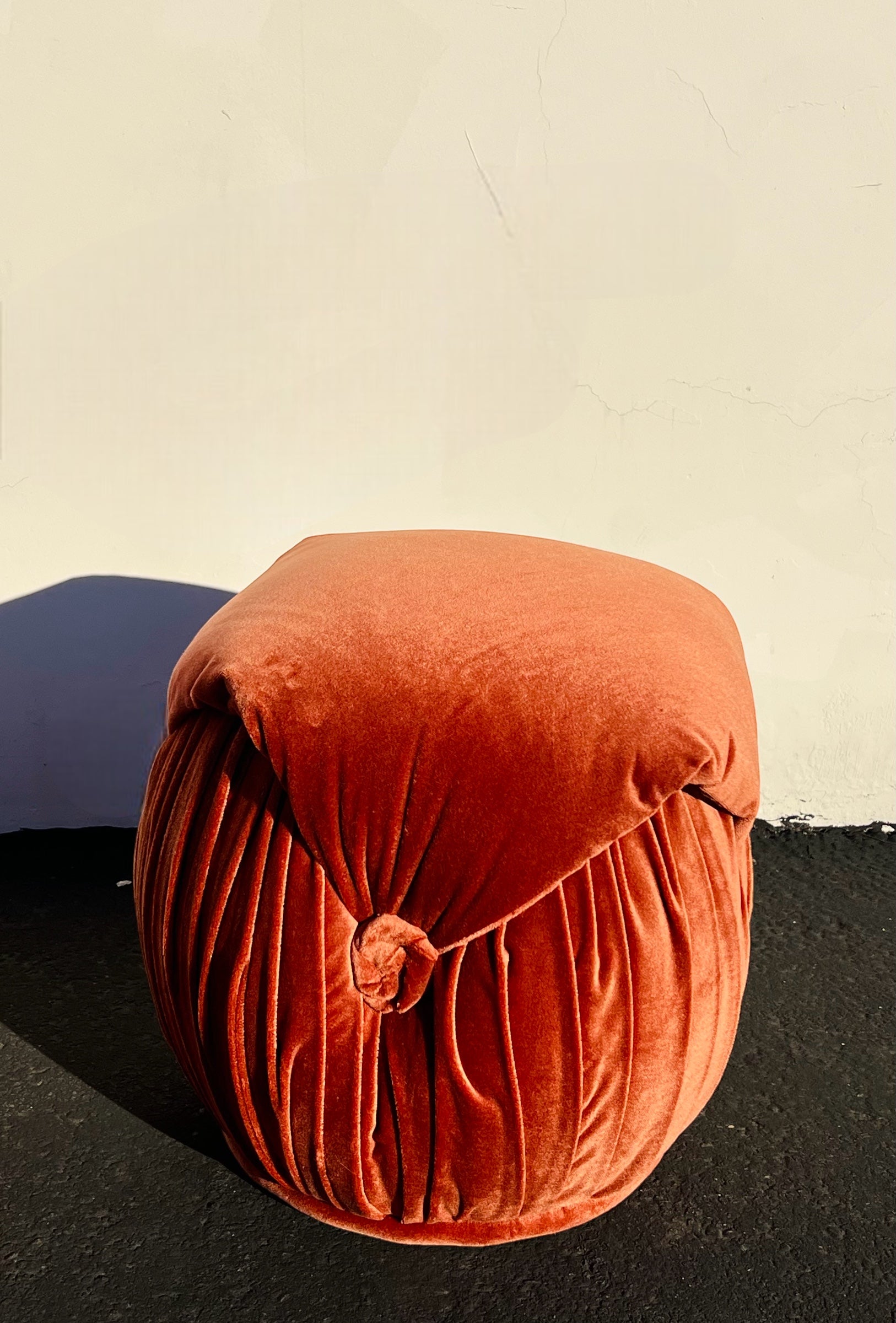 Newly Reupholstered Mohair Tiered Pouf Footstools (Vintage)