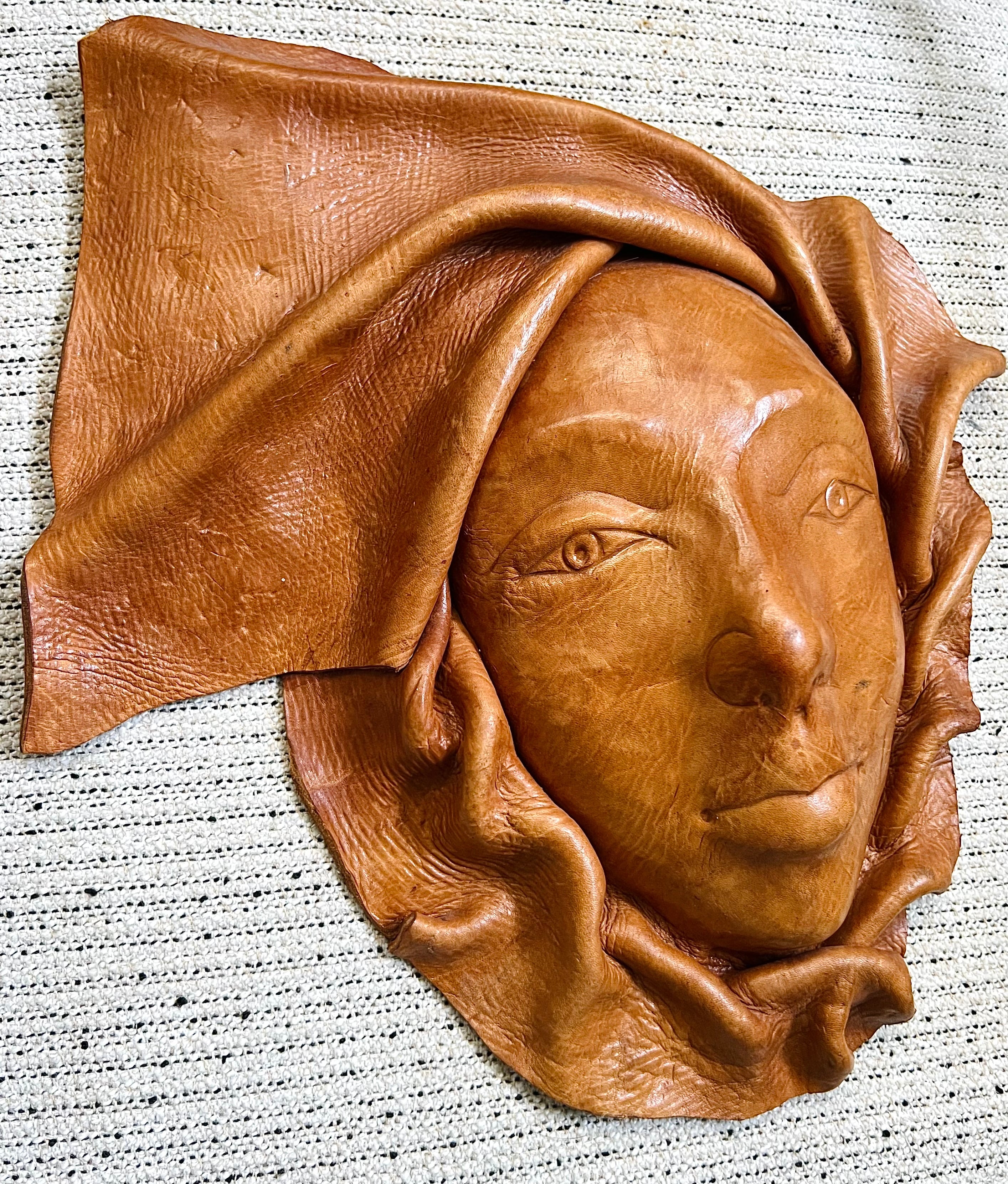 Chestnut Leather Women Face Mask (Vintage)