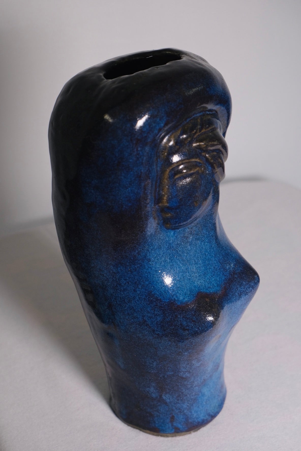 Blue Hand-thrown Studio Pot (vintage)