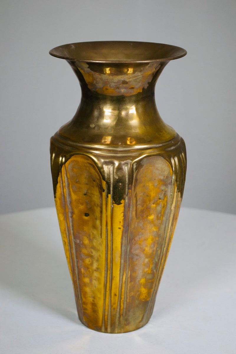 Hammered Fluted Brass Vase (SOLD)