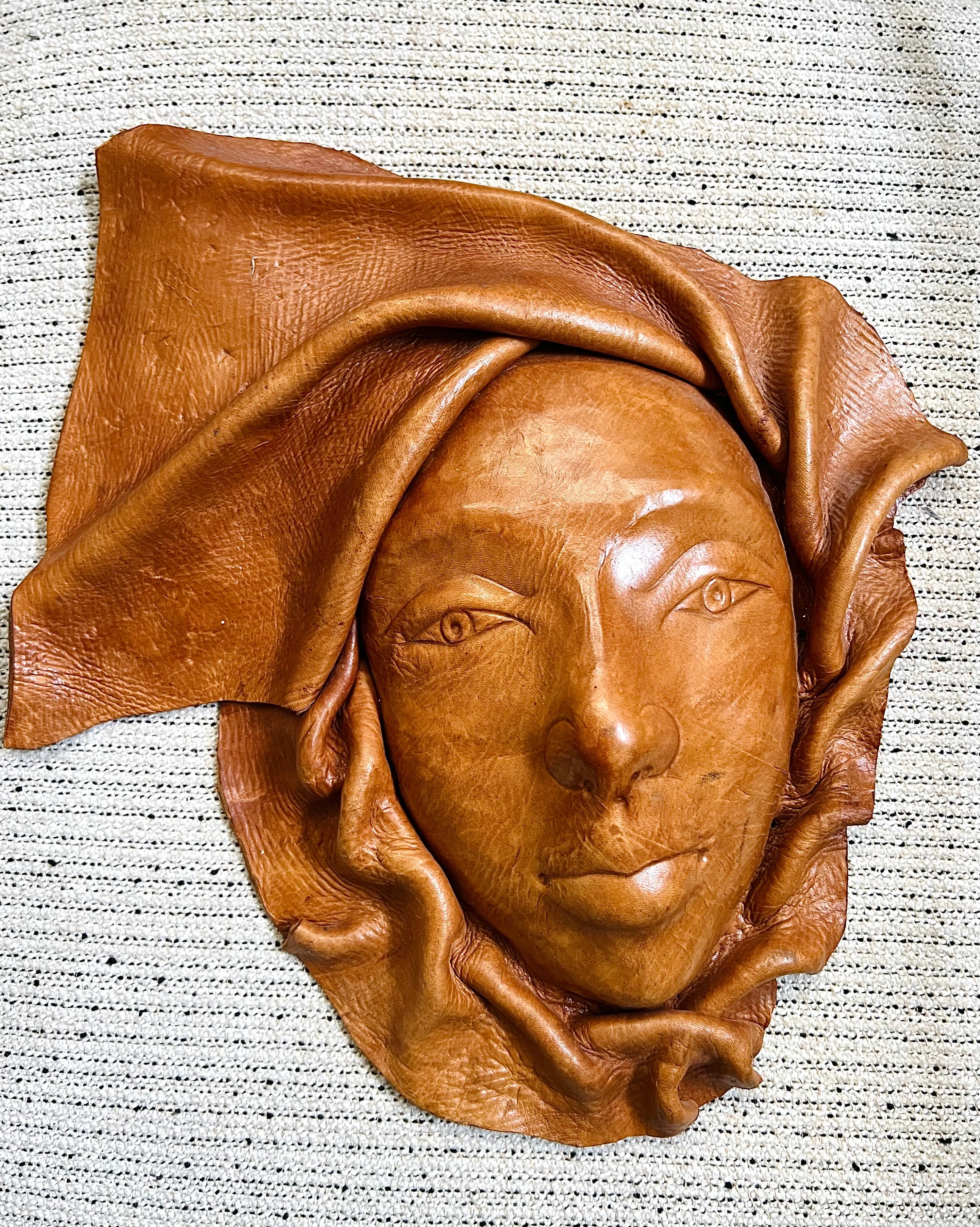 Chestnut Leather Women Face Mask (Vintage)