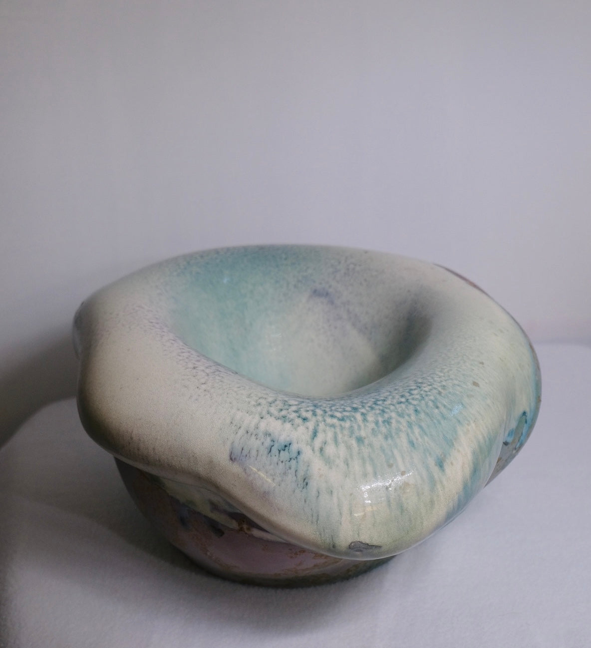 “Tony Evans” Raku Glaze Abstract Bowl