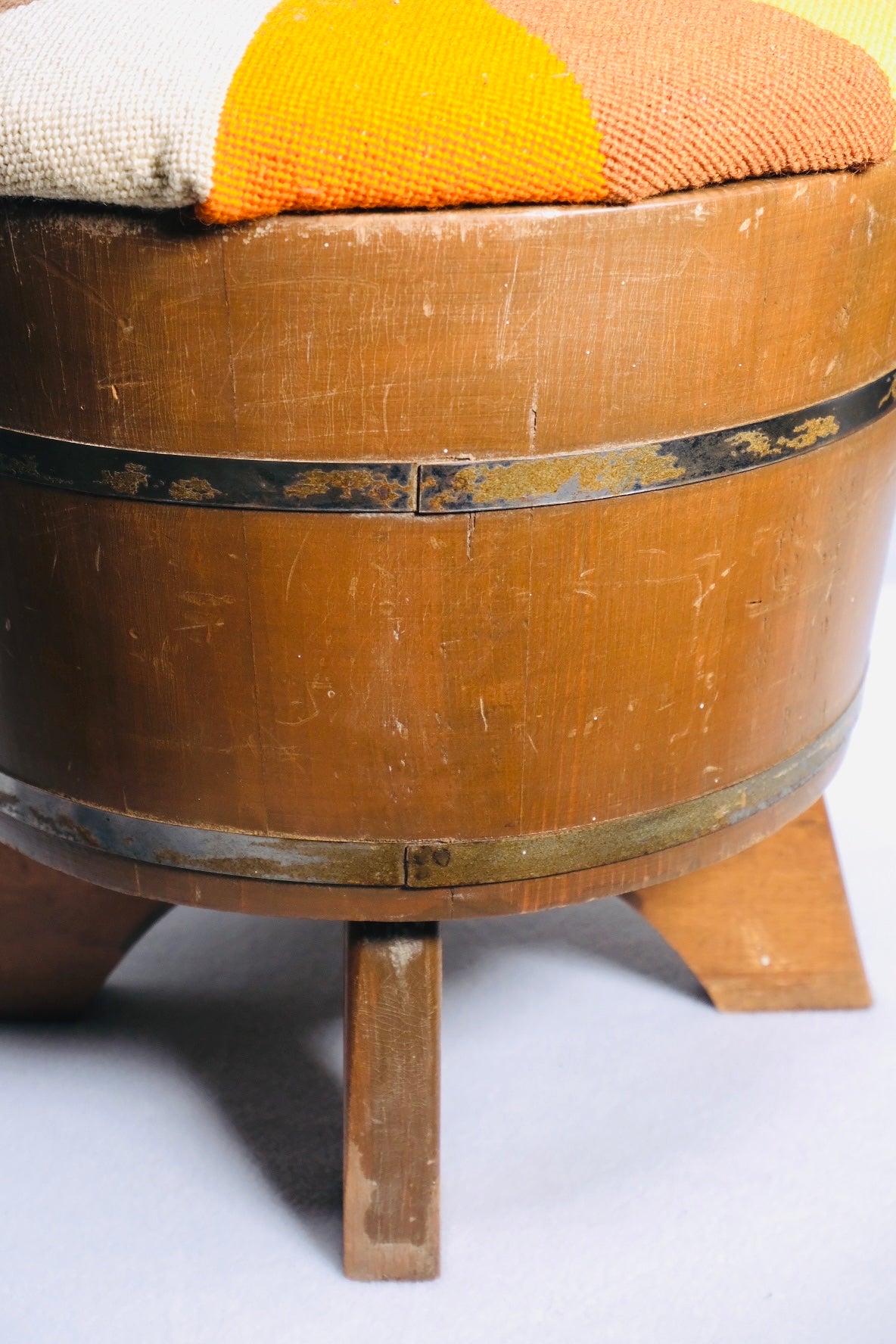 Keg Reupholstered Stool (Vintage)