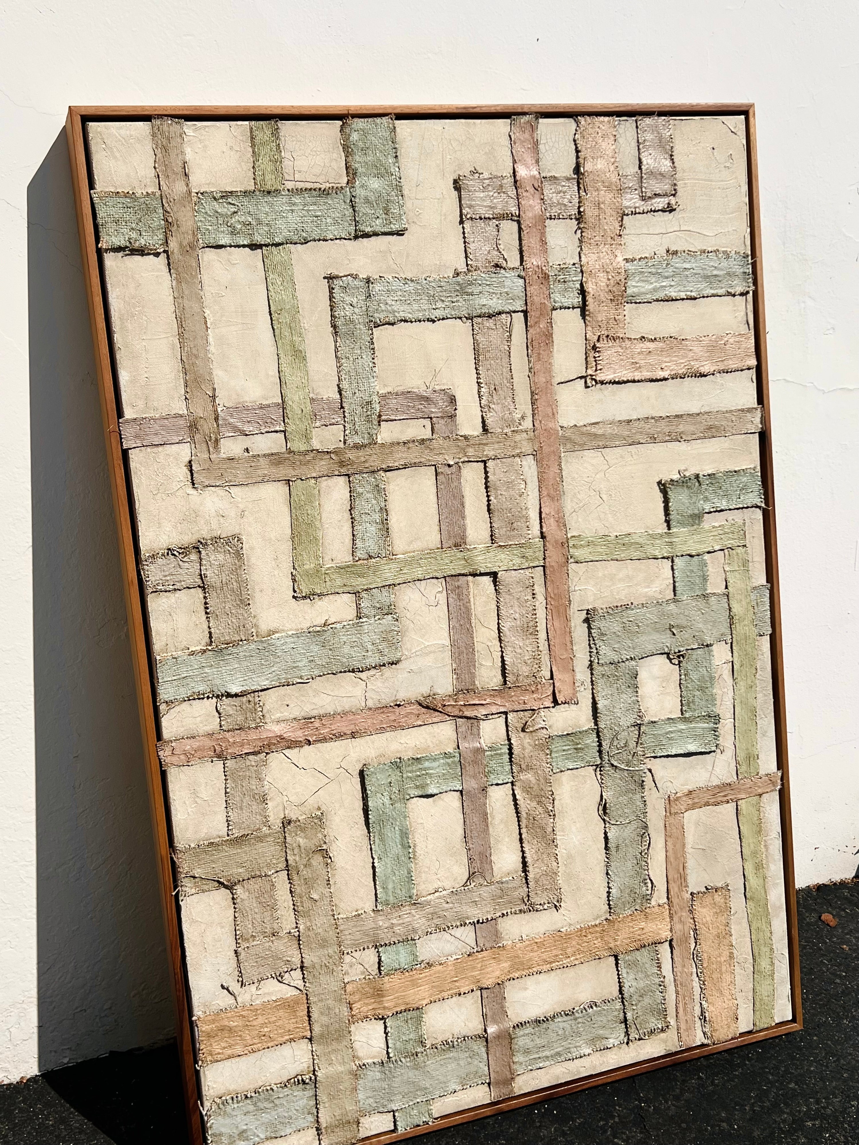 “Pastel City” Wood Framed Abstract