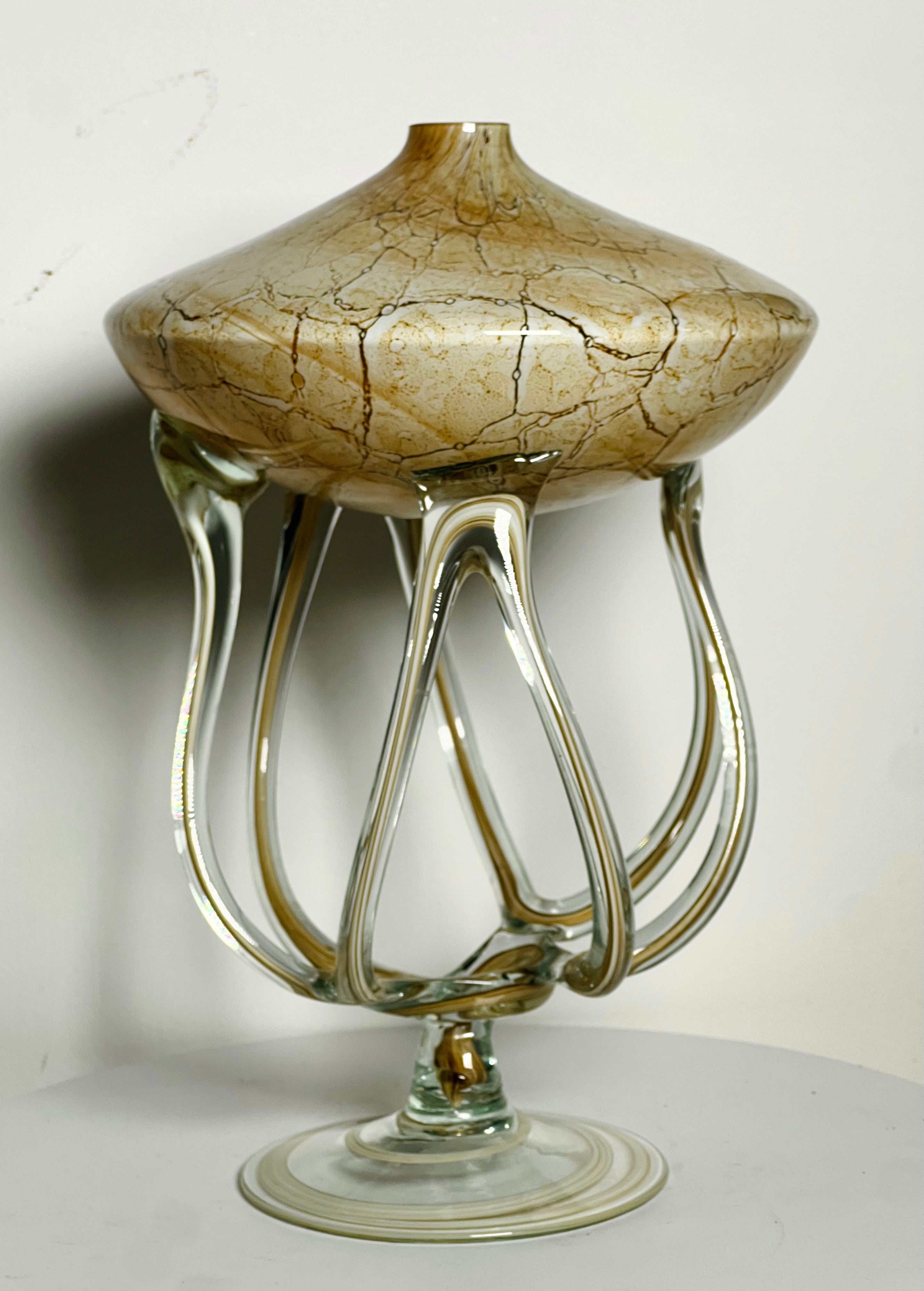 Murano Style Art Glass Octopus Oil Lamp by “Jozefina Krosno” (Vintage)
