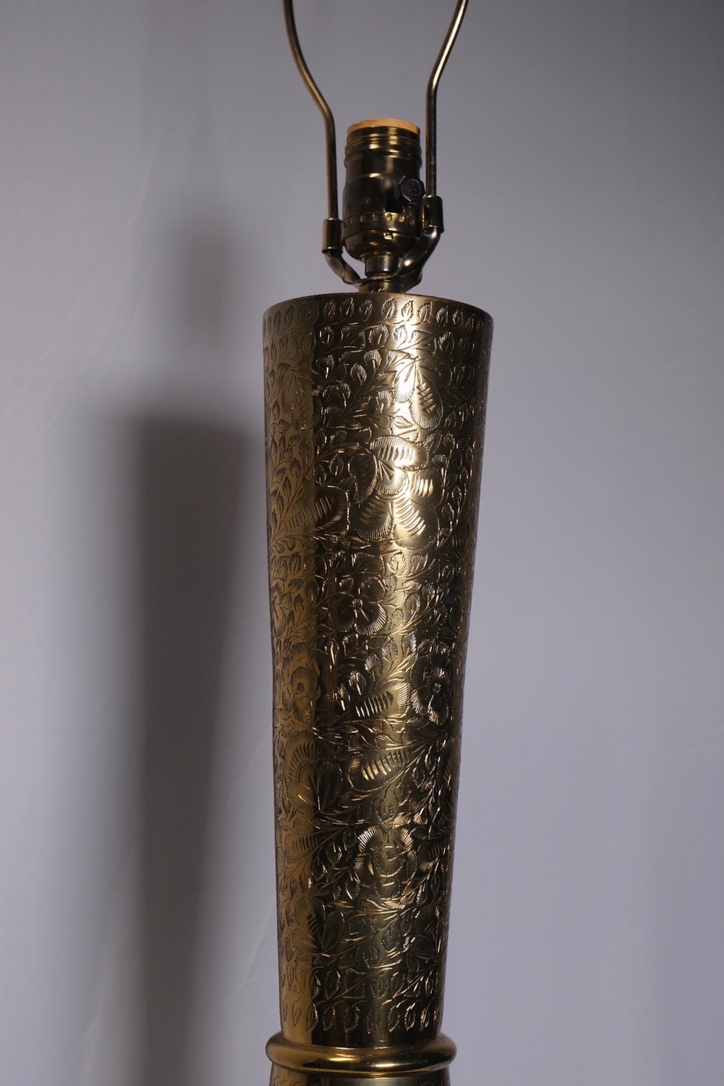 Tall Moorish Polished Brass Decorative Lamp (Vintage)