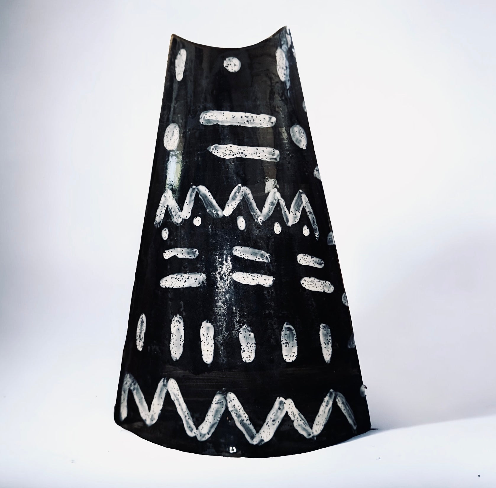 Black and White Pyramid Vase