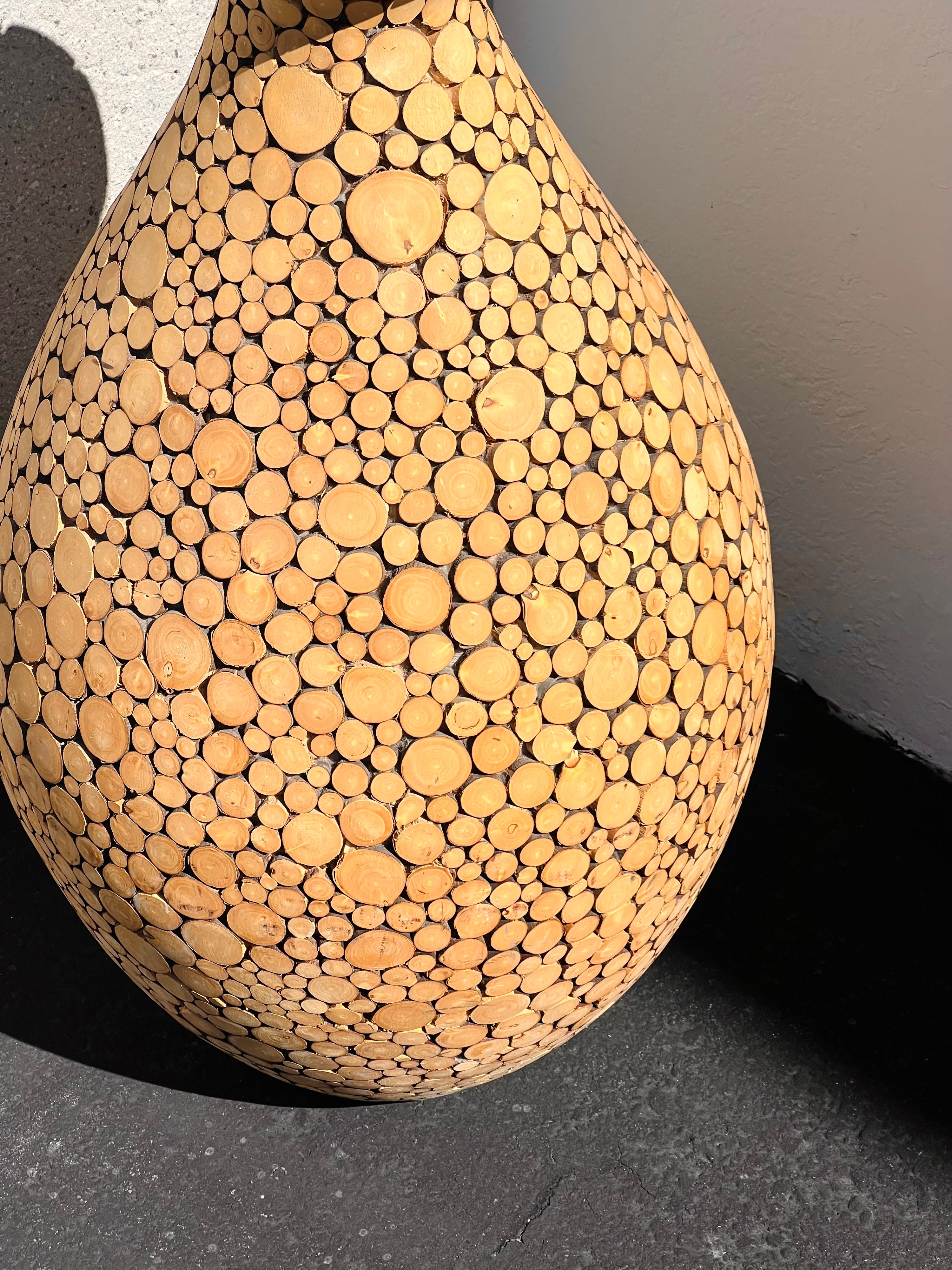 Large Floor Wood Slice Vase (SOLD)