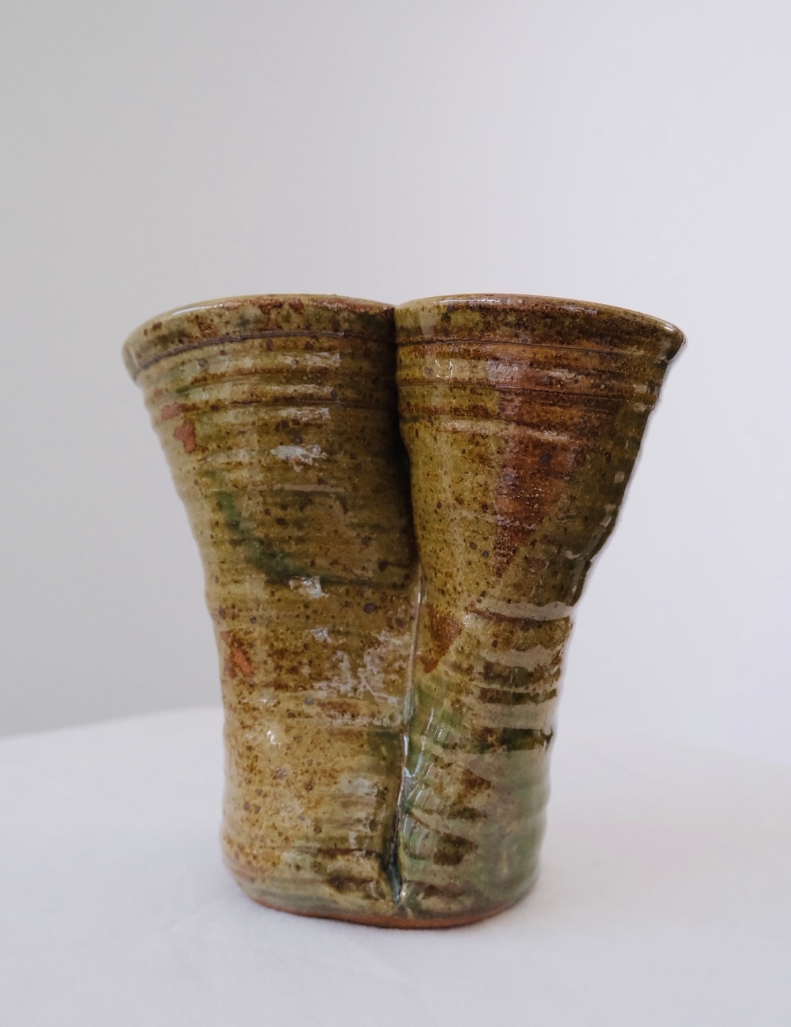 Double Valve Stoneware Studio Vase (Vintage)