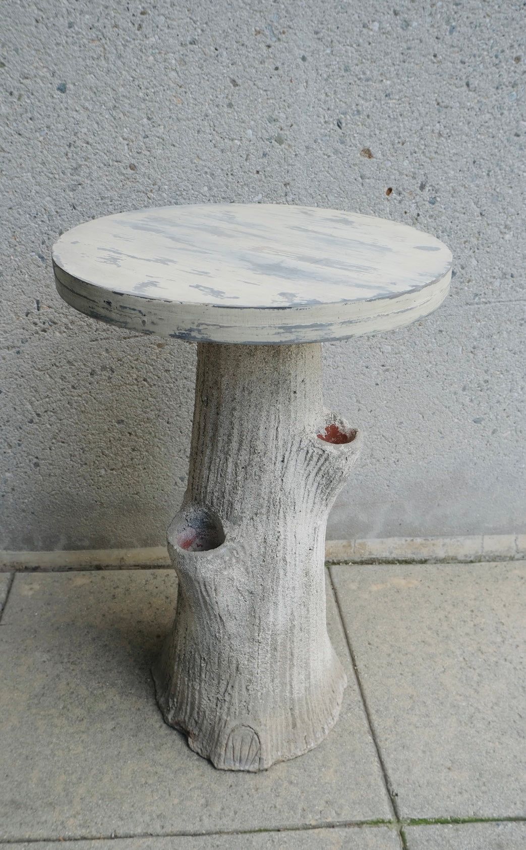 Faux Bois Tree Stump Side Table (Vintage)