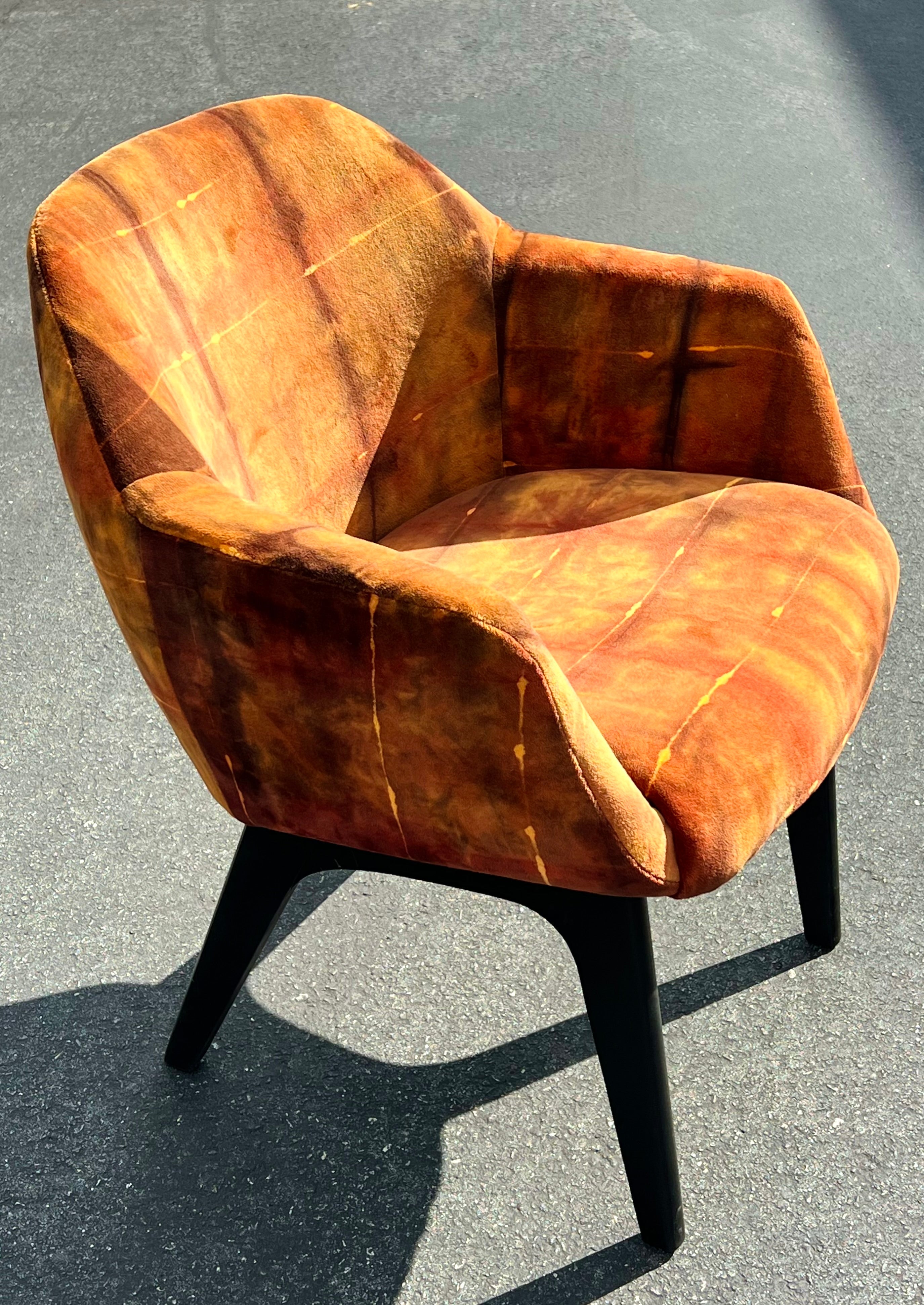 Rust Orange Hand Dyed Accent Mcm Chair (Vintage)
