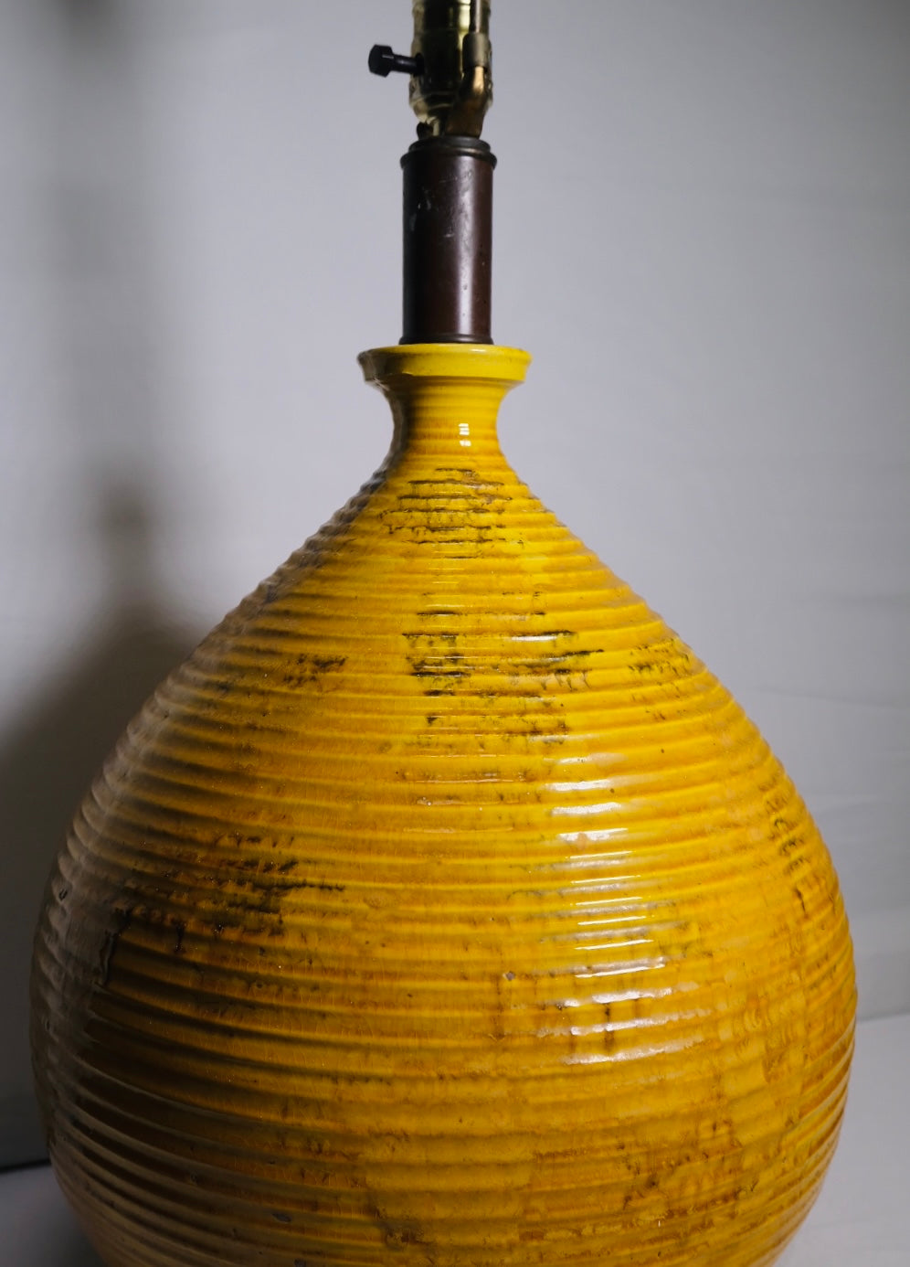 Yellow Glazed MCM Lamp (Vintage)