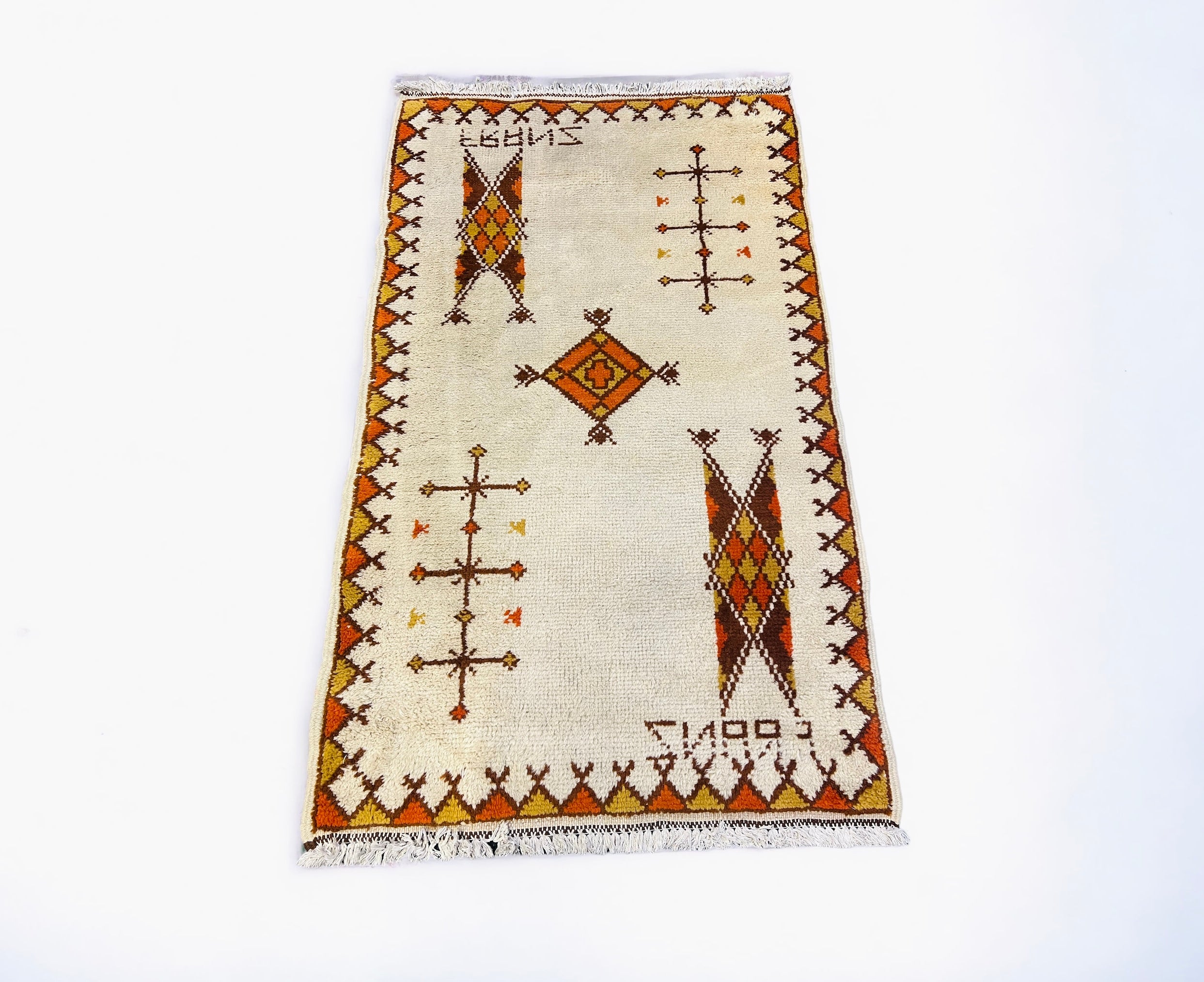 Brown And Cream Gabbeh Small Rug