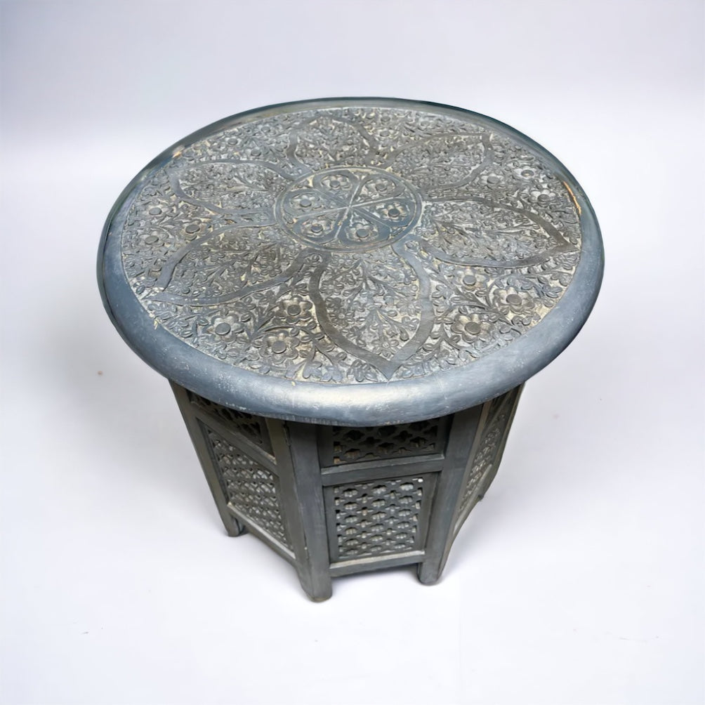 Indian Wood Carved Side Table