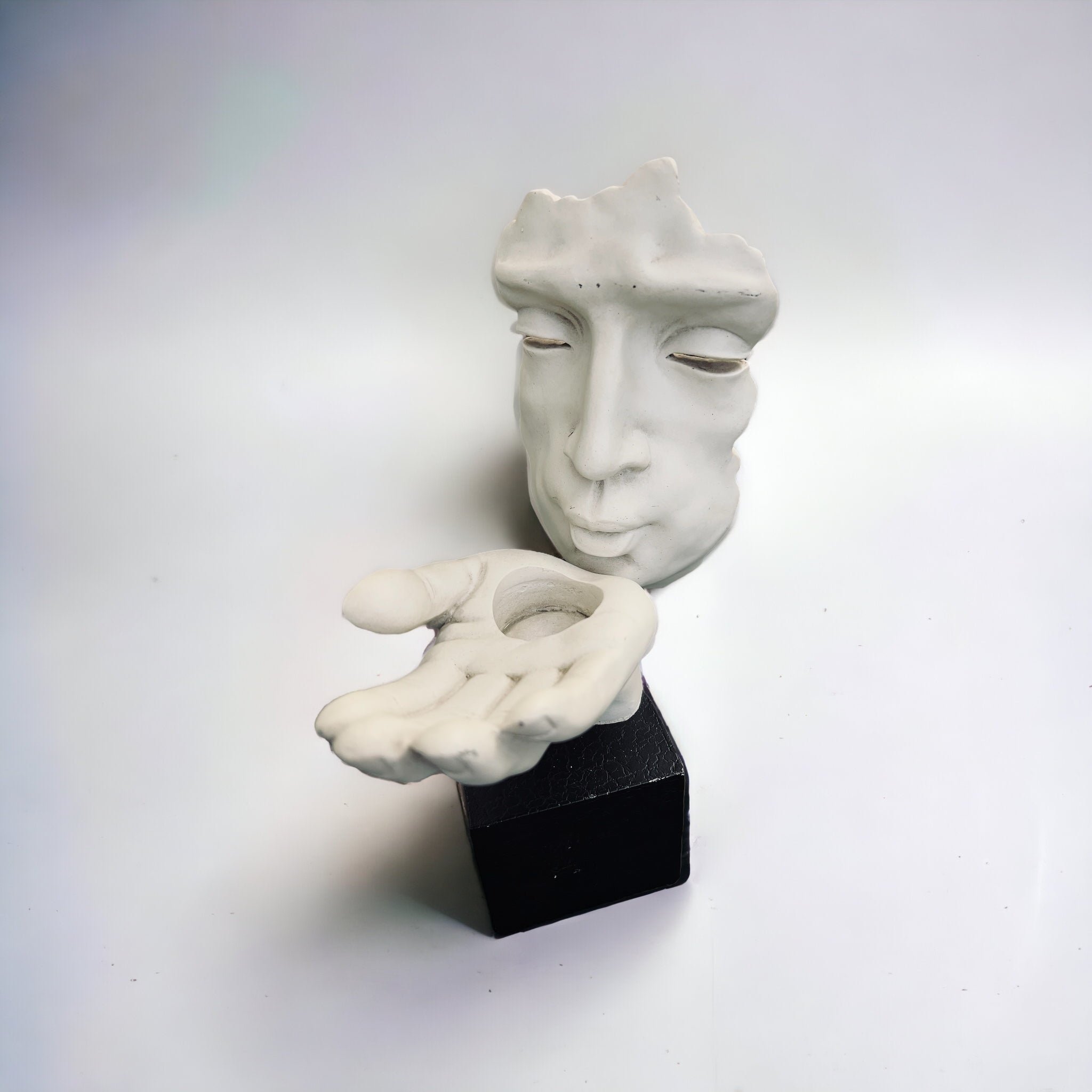 Ceramic White Candle Kissing Holder Mold