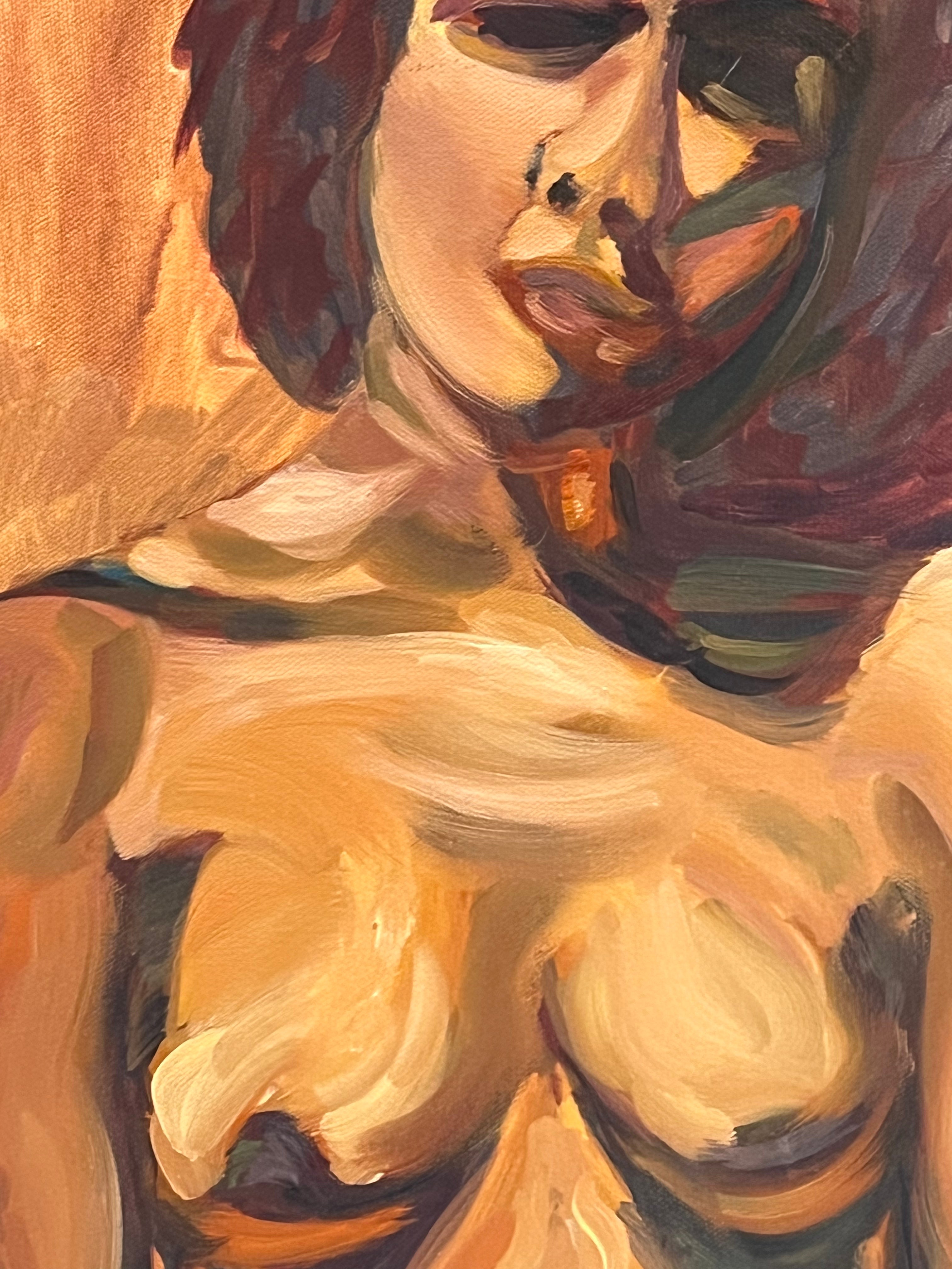 Orange Nude Women Abstraction (Pair)