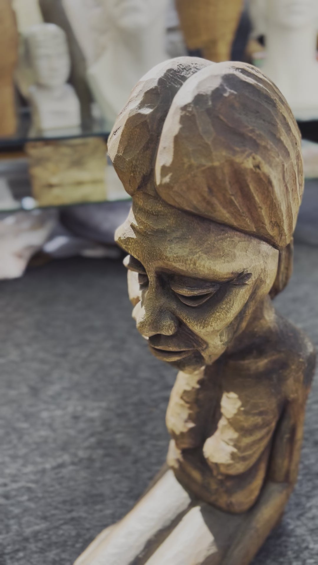 Georges Laratte Wooden Women Sculpture