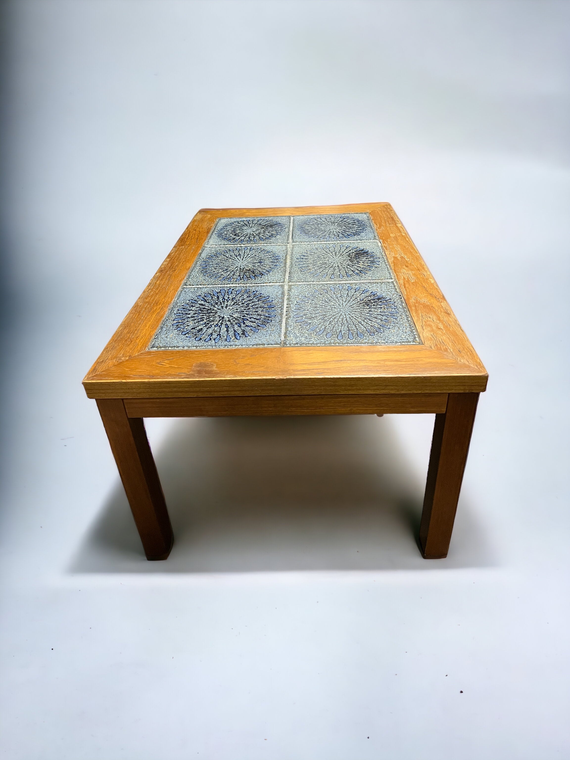 Teal Tile/Wooden Side Table (SOLD)