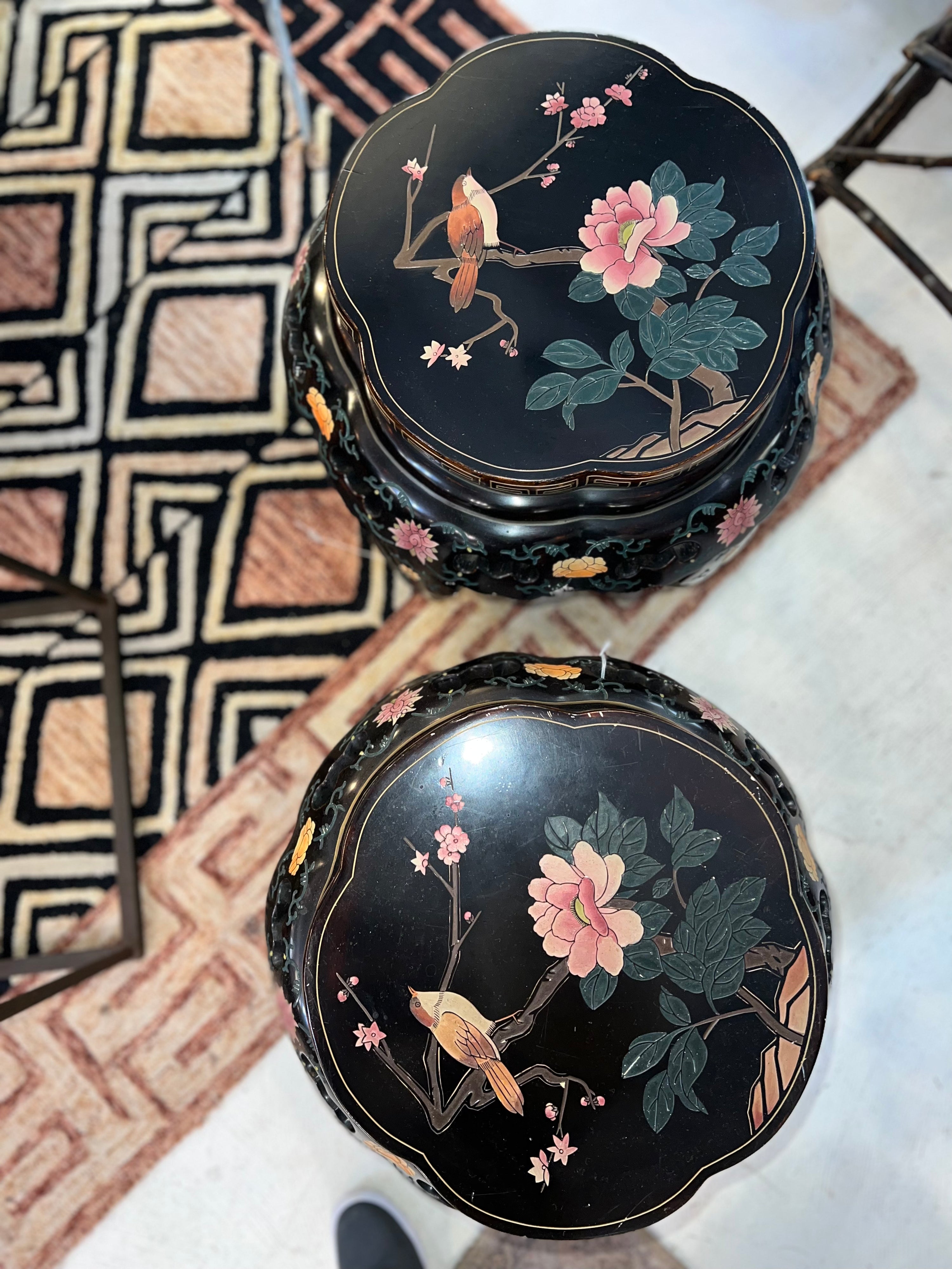 Hand Carved Asian Side Tables (Pair/Antique)