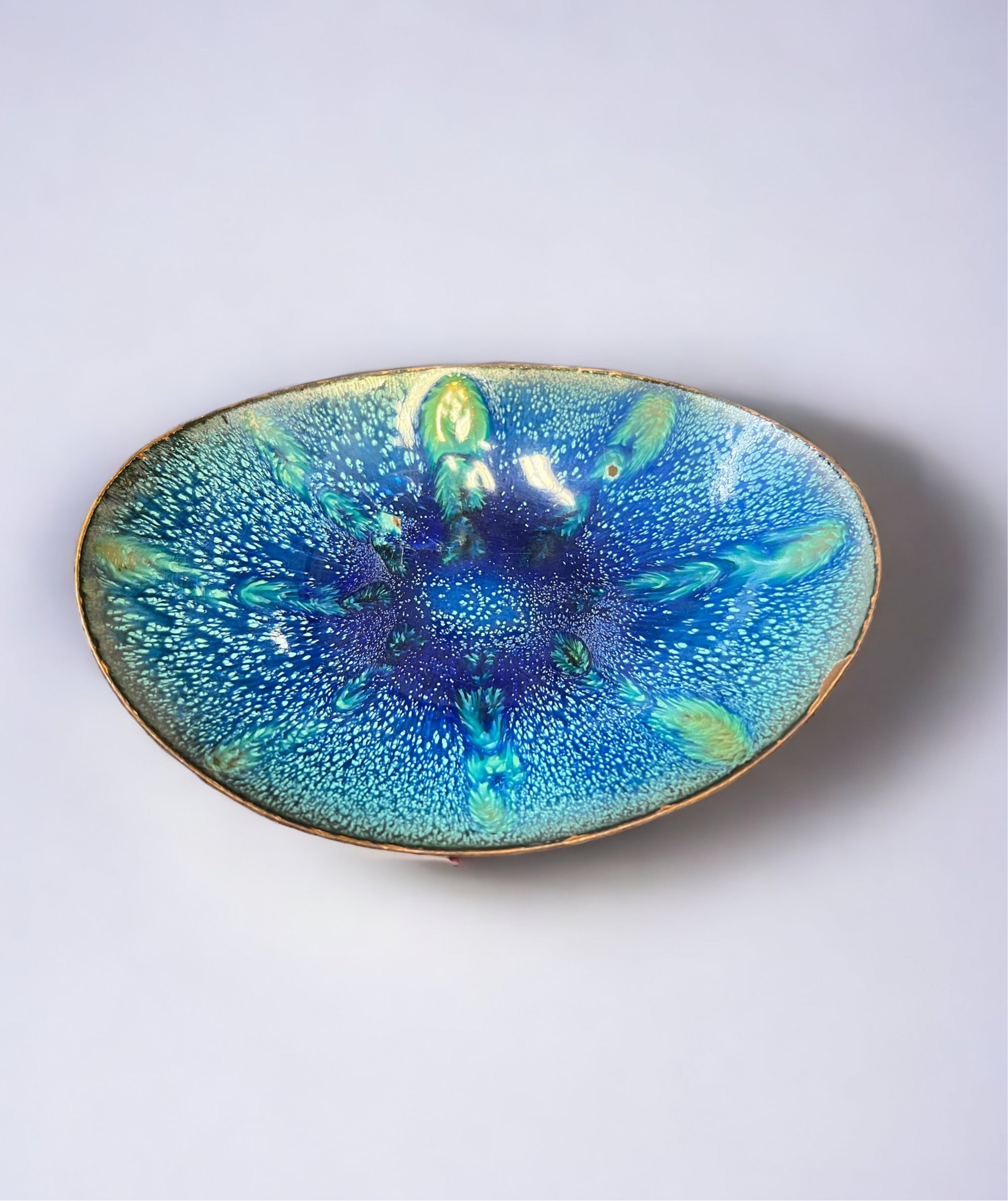 Blue Watercolor Enamel Dish