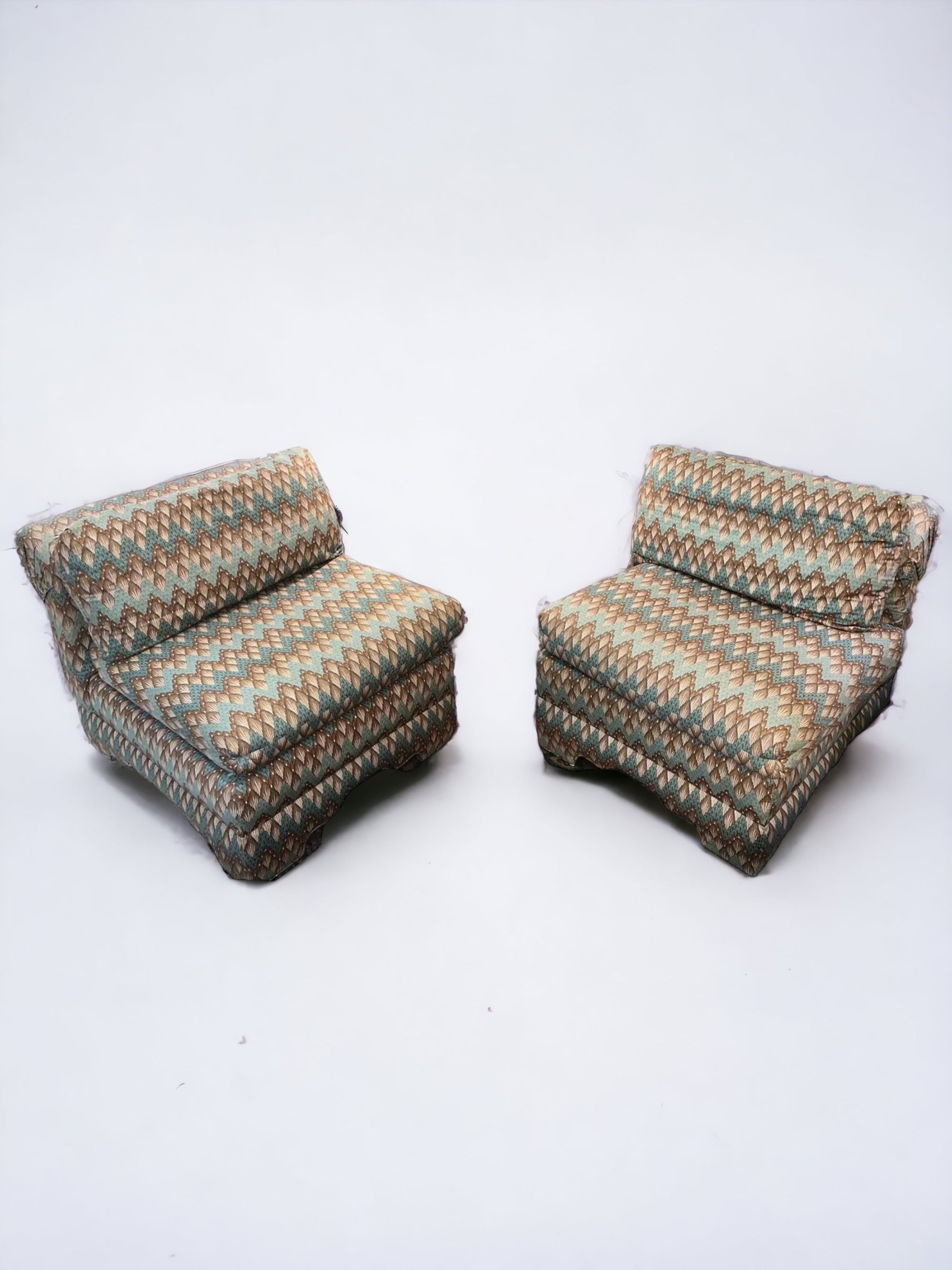 Teal Slipper Chairs (Pair) SOLD