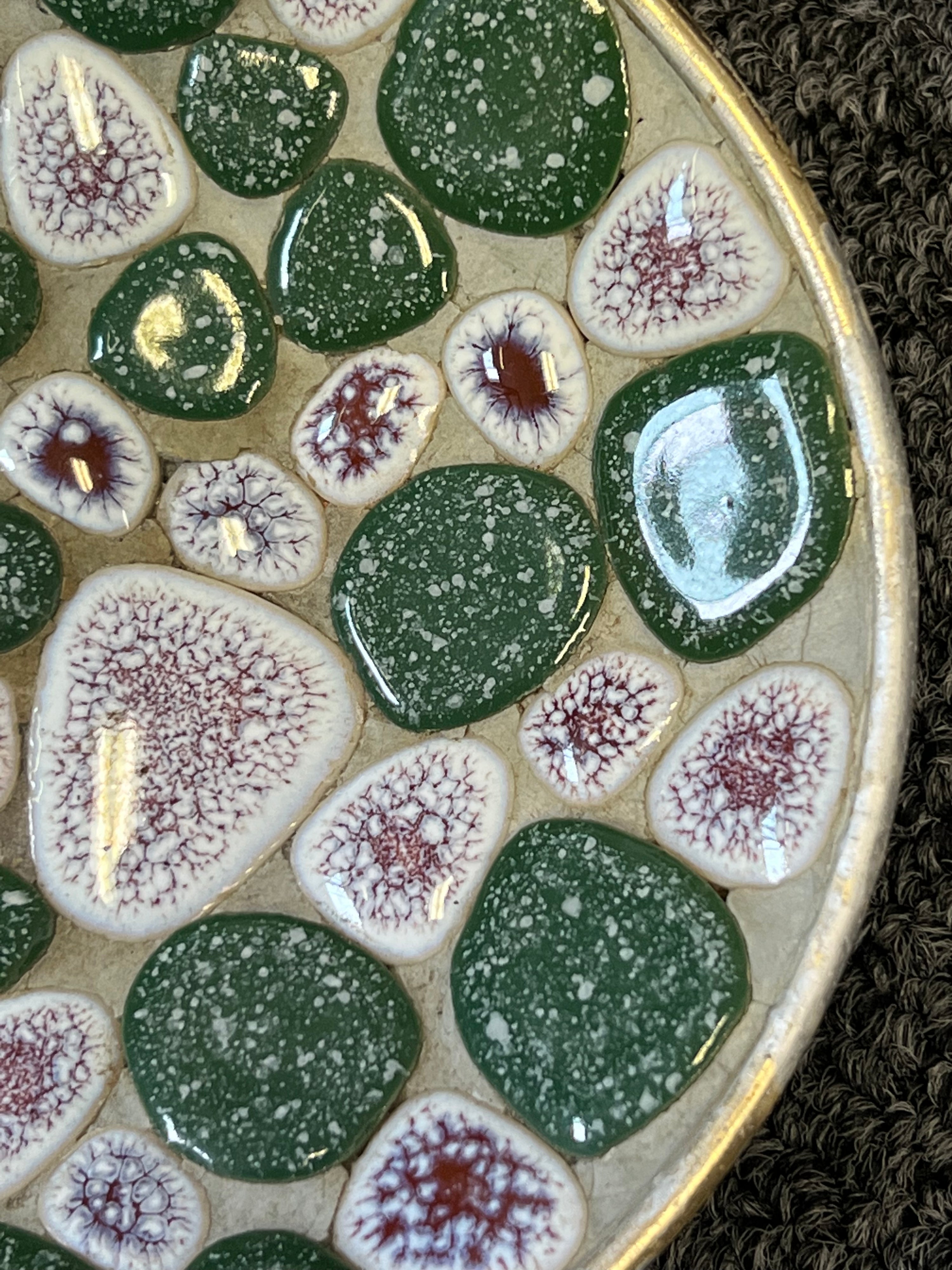 Vintage Green Mosaic Plate