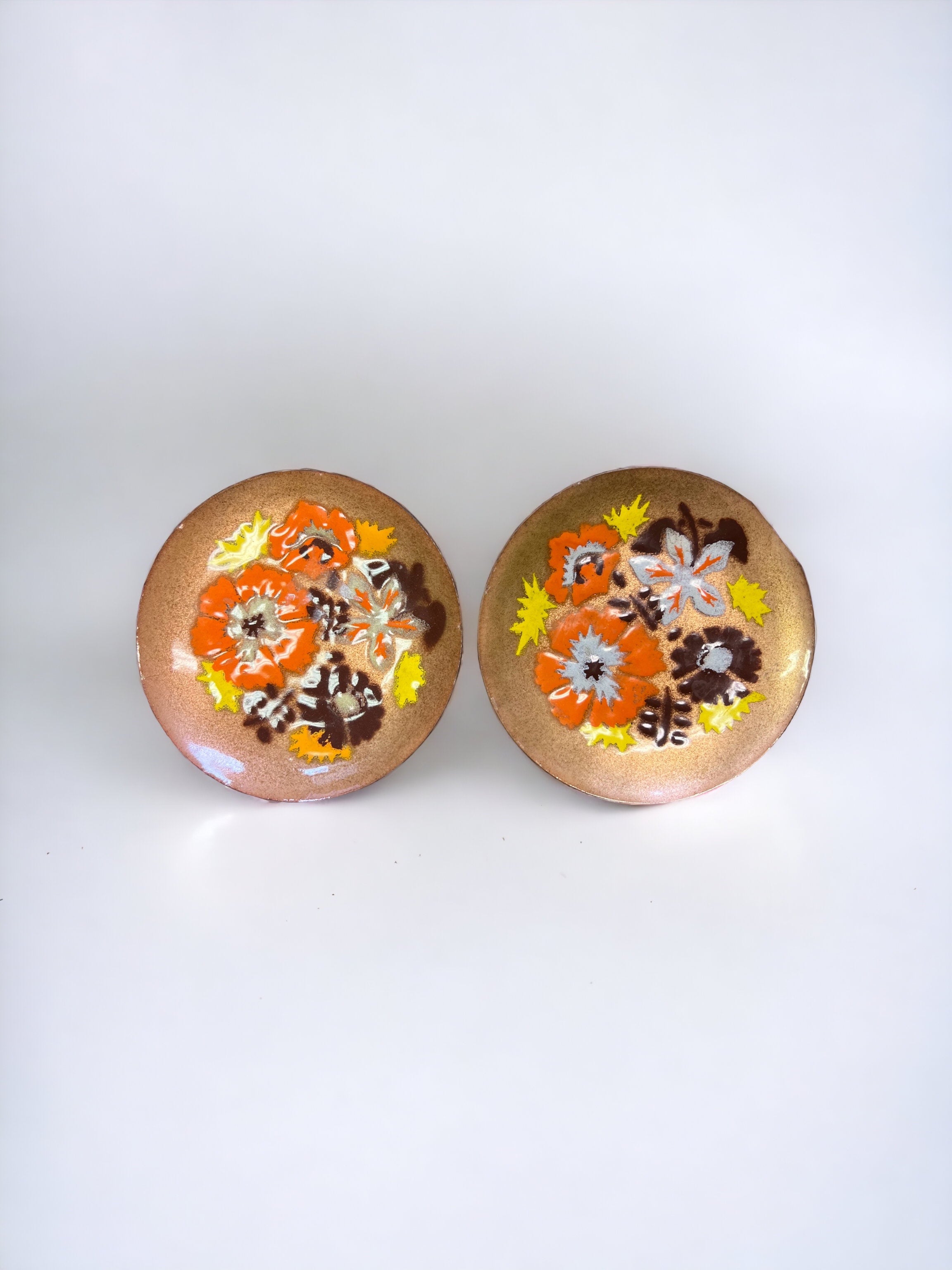 “Annmarie Davidson” Copper Floral Petrie Dish (Pair)